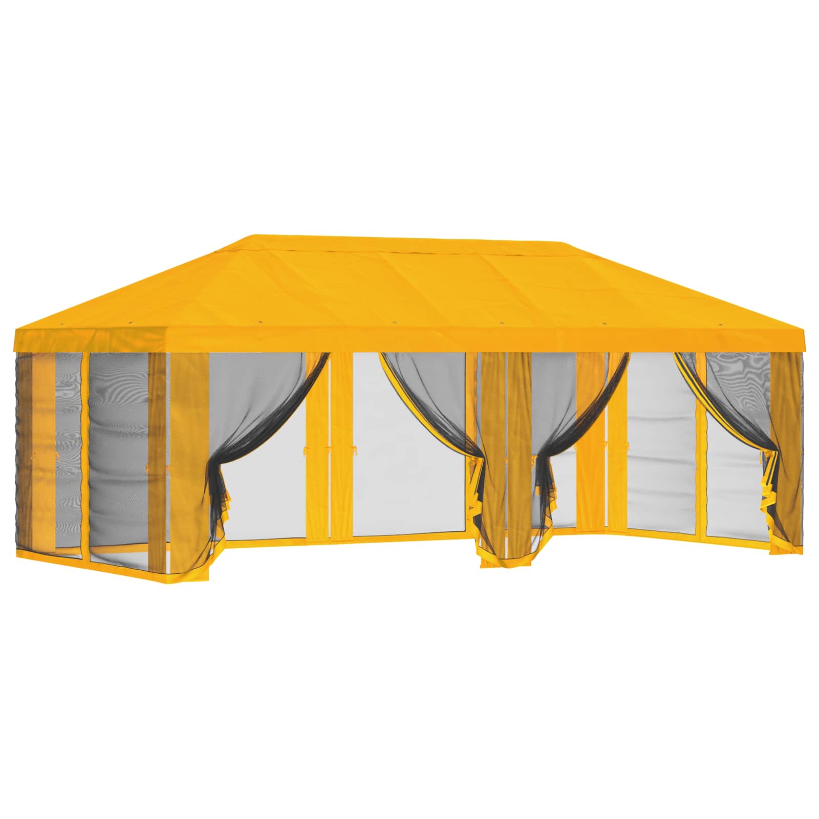 Copertura Gazebo con Pareti Laterali Giallo 600,5 x 300,5 cm