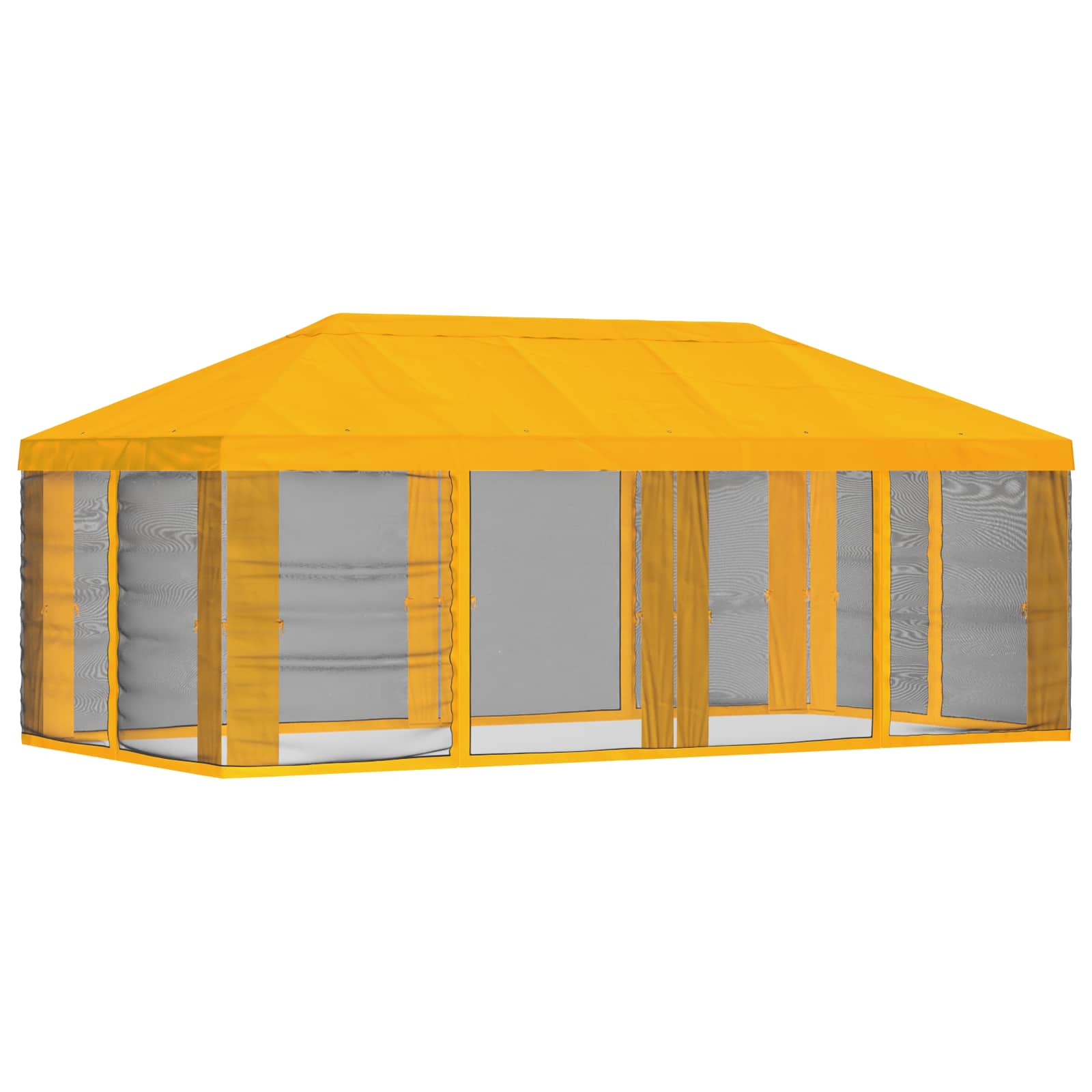 Copertura Gazebo con Pareti Laterali Giallo 600,5 x 300,5 cm