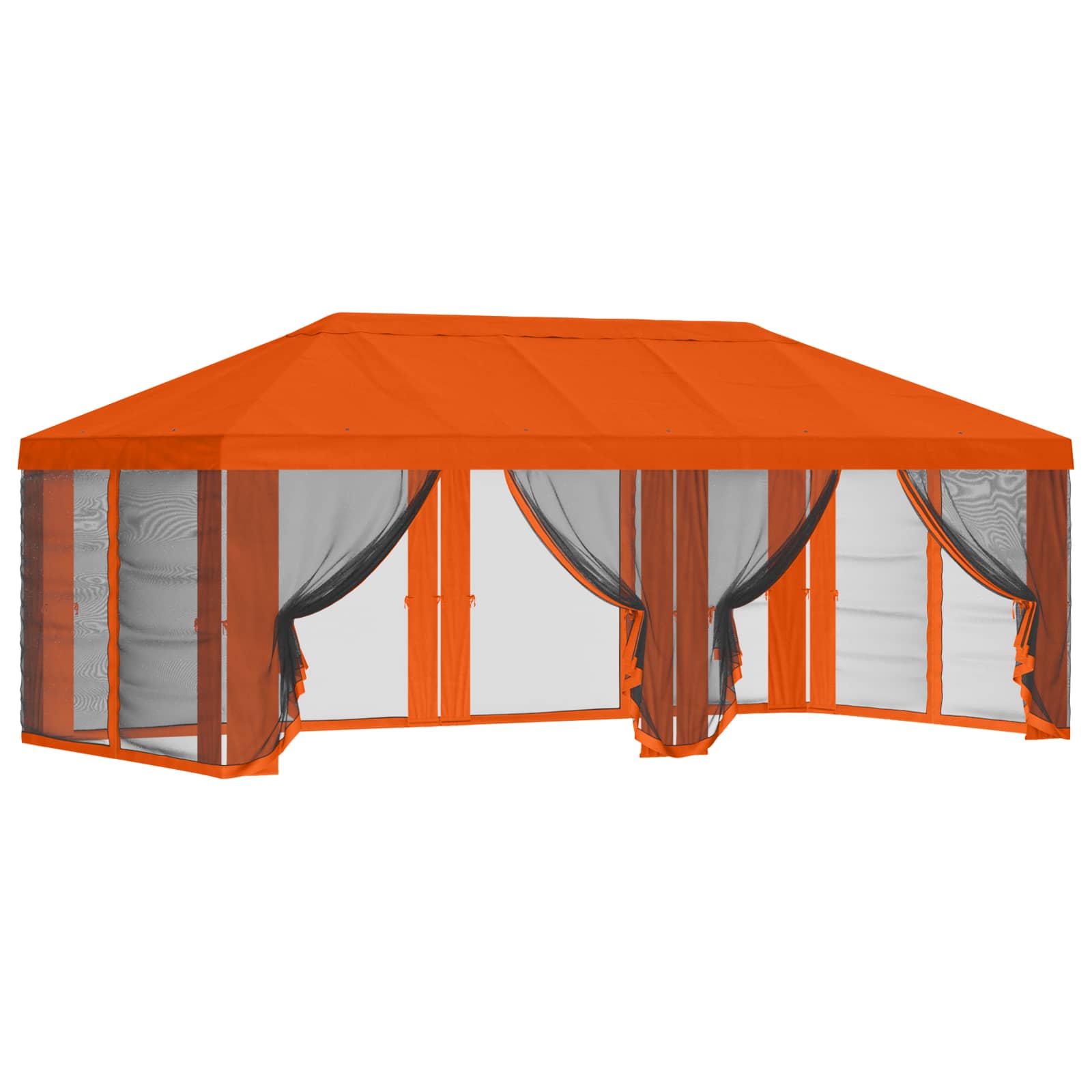 Copertura Gazebo con Pareti Laterali Arancione 600,5 x 300,5 cm