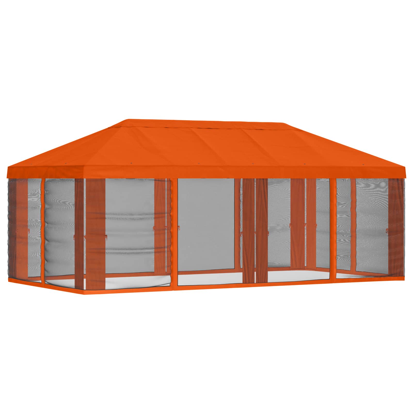 Copertura Gazebo con Pareti Laterali Arancione 600,5 x 300,5 cm