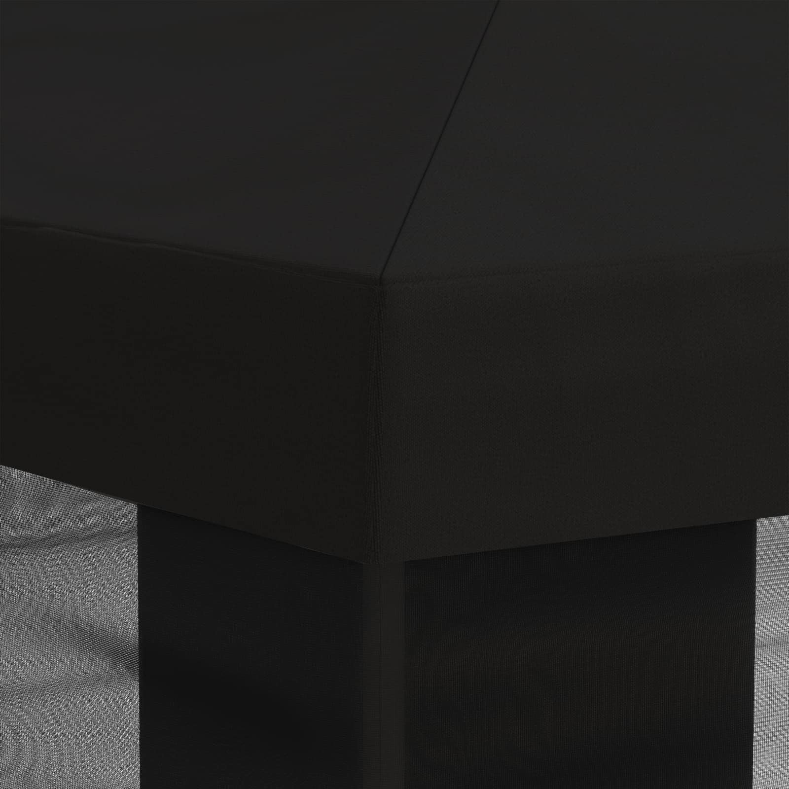 Copertura Gazebo con Pareti Laterali Nero 600,5 x 300,5 cm