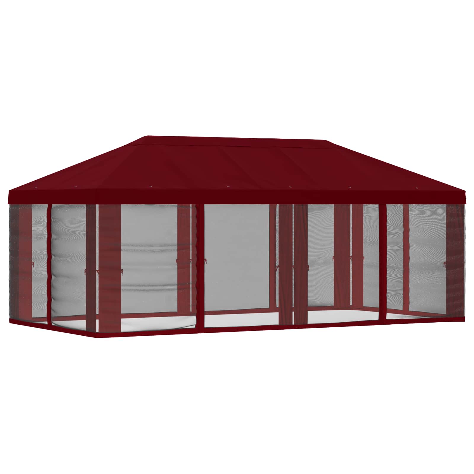 Copertura Gazebo con Pareti Laterali Borgogna 600,5 x 300,5 cm