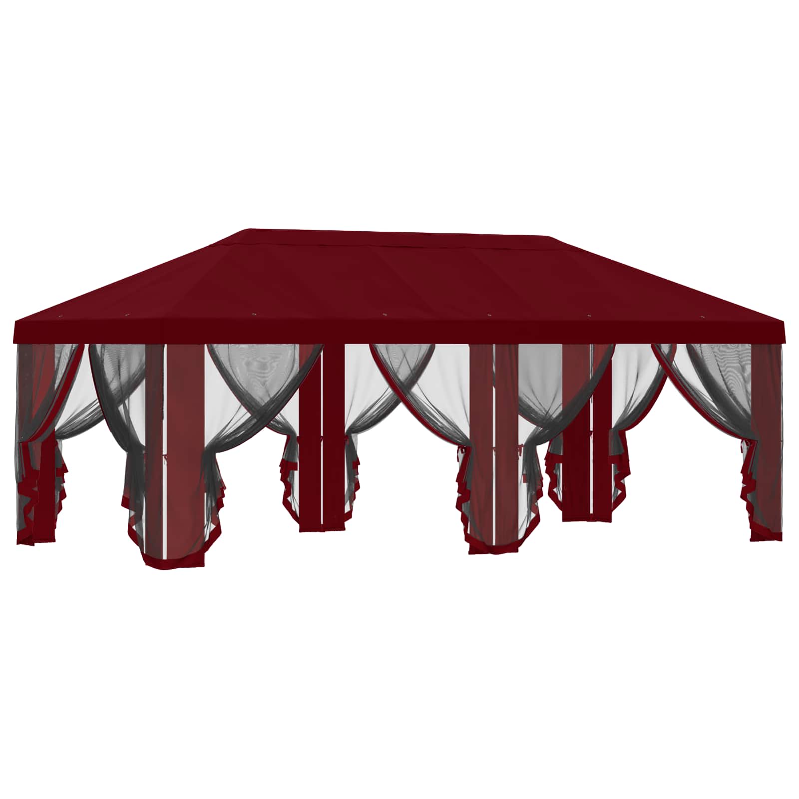 Copertura Gazebo con Pareti Laterali Borgogna 600,5 x 300,5 cm