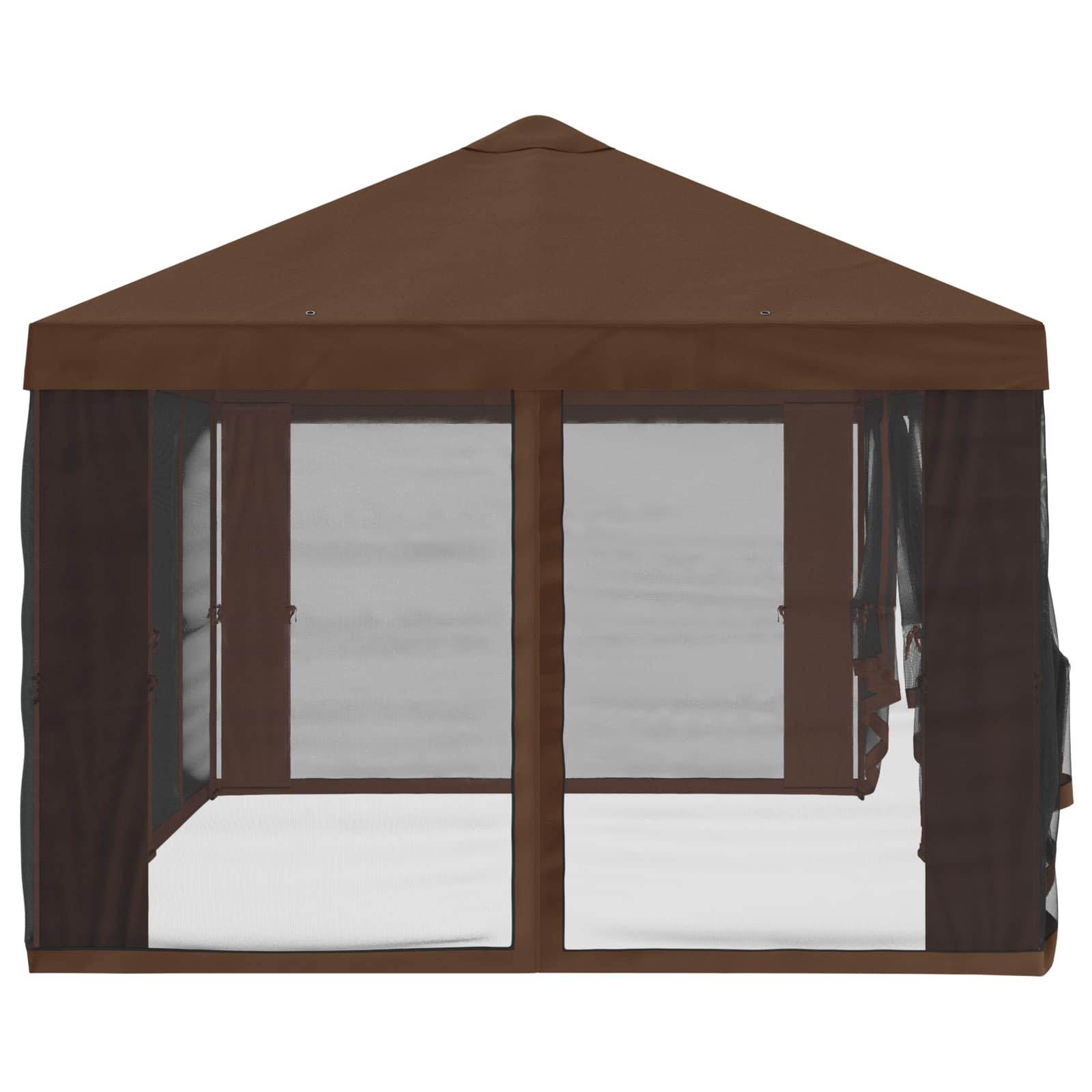 Copertura Gazebo con Pareti Laterali Marrone 600,5 x 300,5 cm