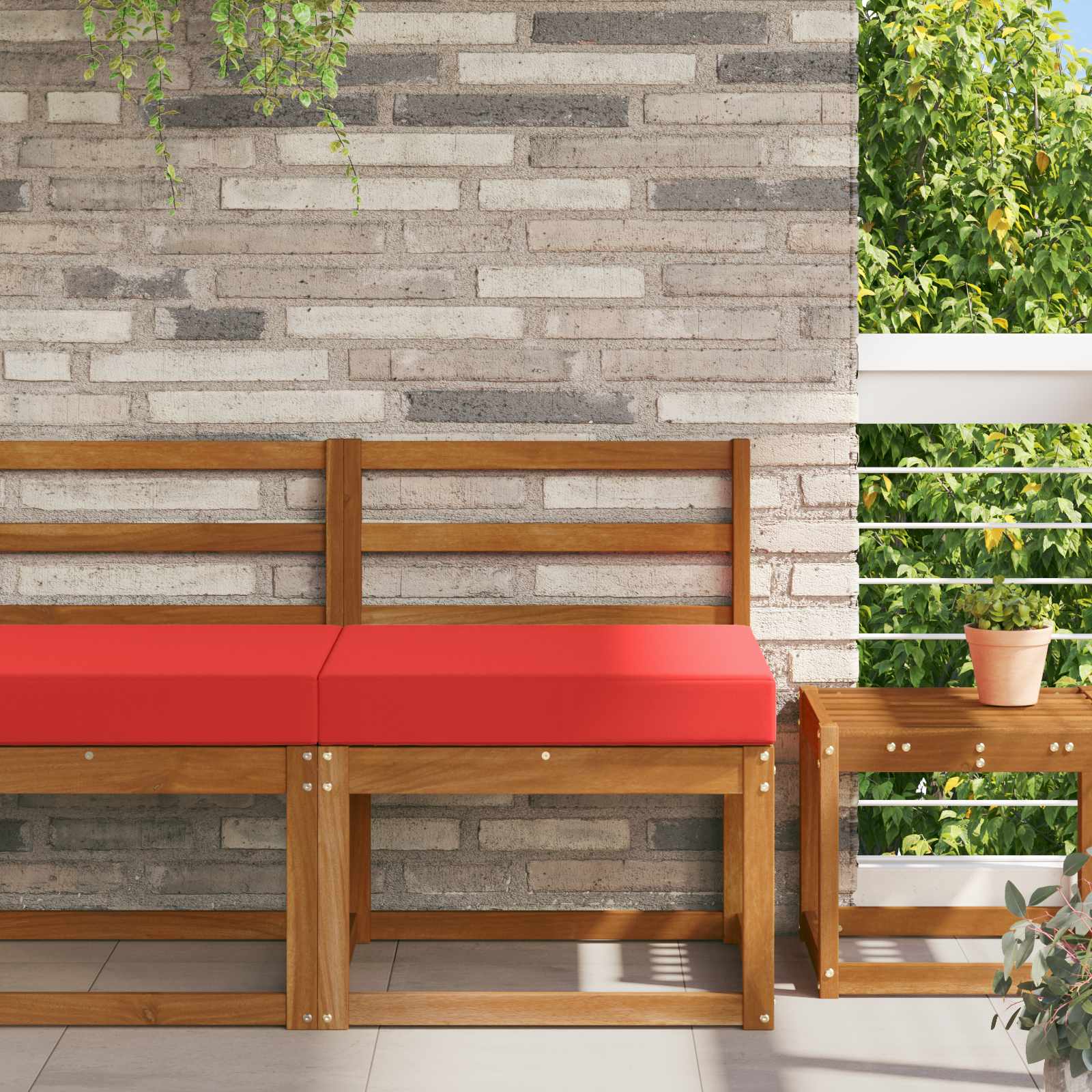 Cuscino per divano da esterno Poliestere Rosso 60 x 60 cm