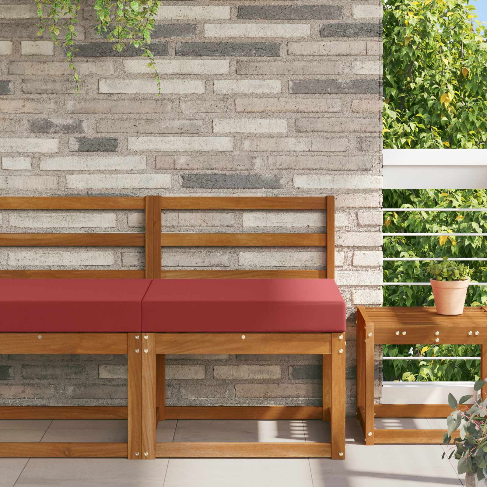 Cuscino per divano da esterno Poliestere Rosso vino 60 x 60 cm