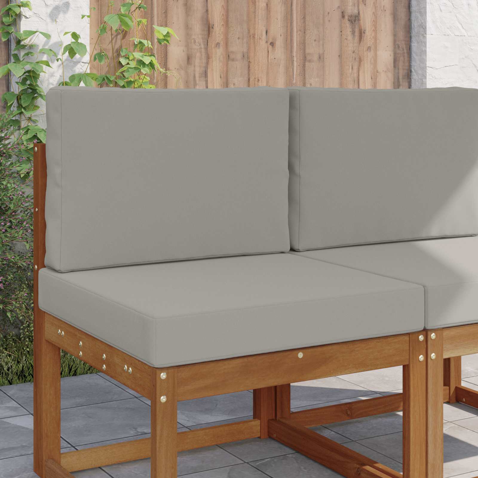 Cuscino per divano da esterno Poliestere Grigio 60 x 60 cm