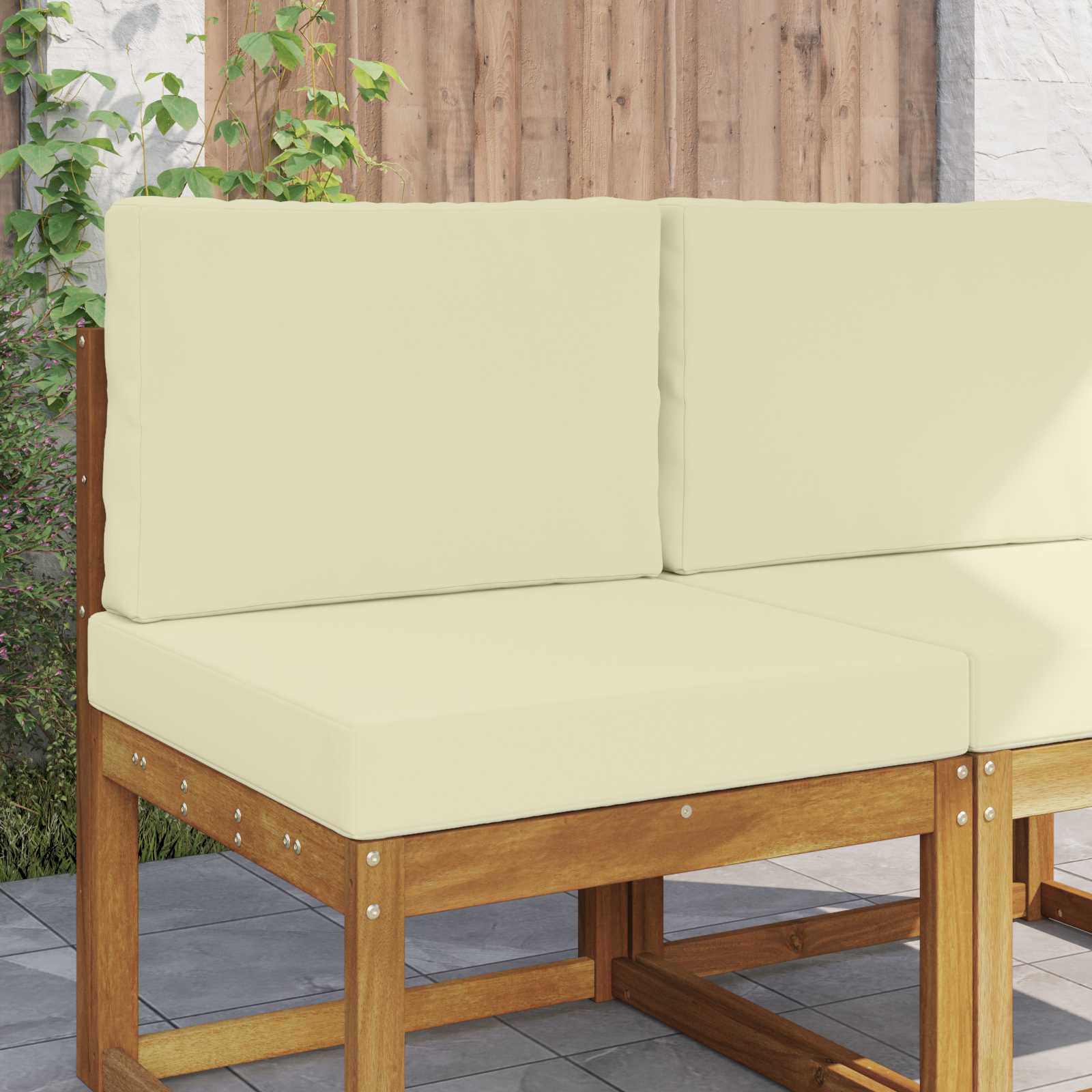 Cuscino per divano da esterno Poliestere Crema 60 x 60 cm
