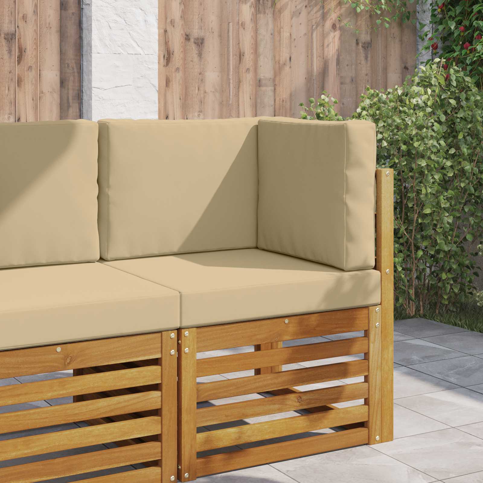 Cuscino per divano da esterno Poliestere Beige 60 x 60 cm