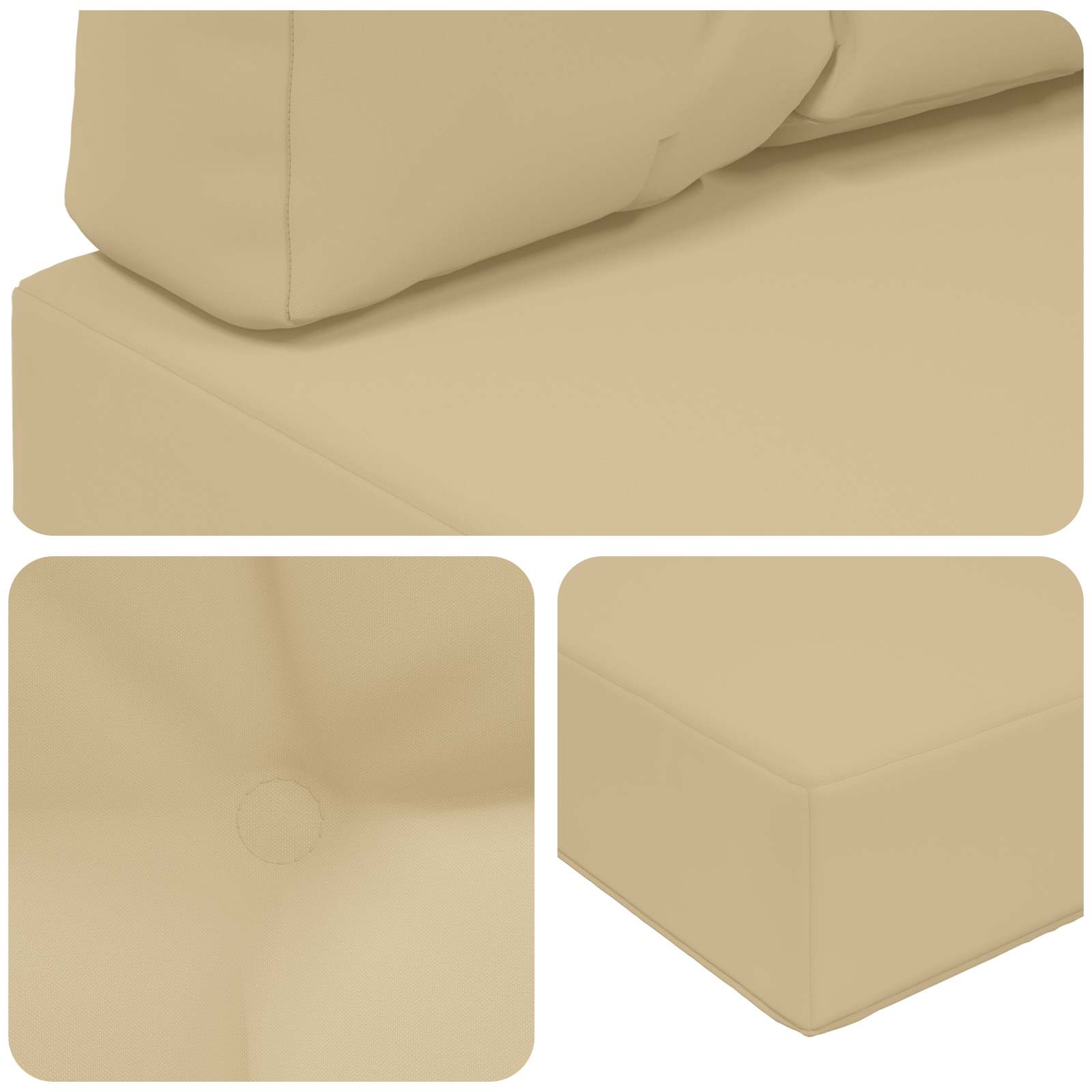 Cuscino per divano da esterno Poliestere Beige 60 x 60 cm