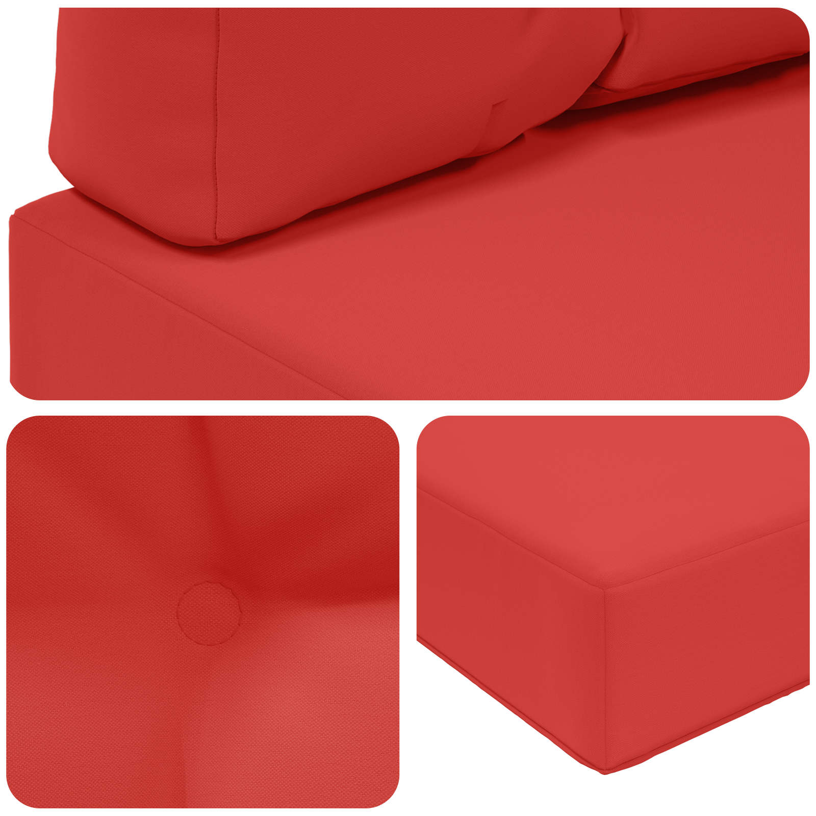 Cuscino per divano da esterno Poliestere Rosso 60 x 60 cm