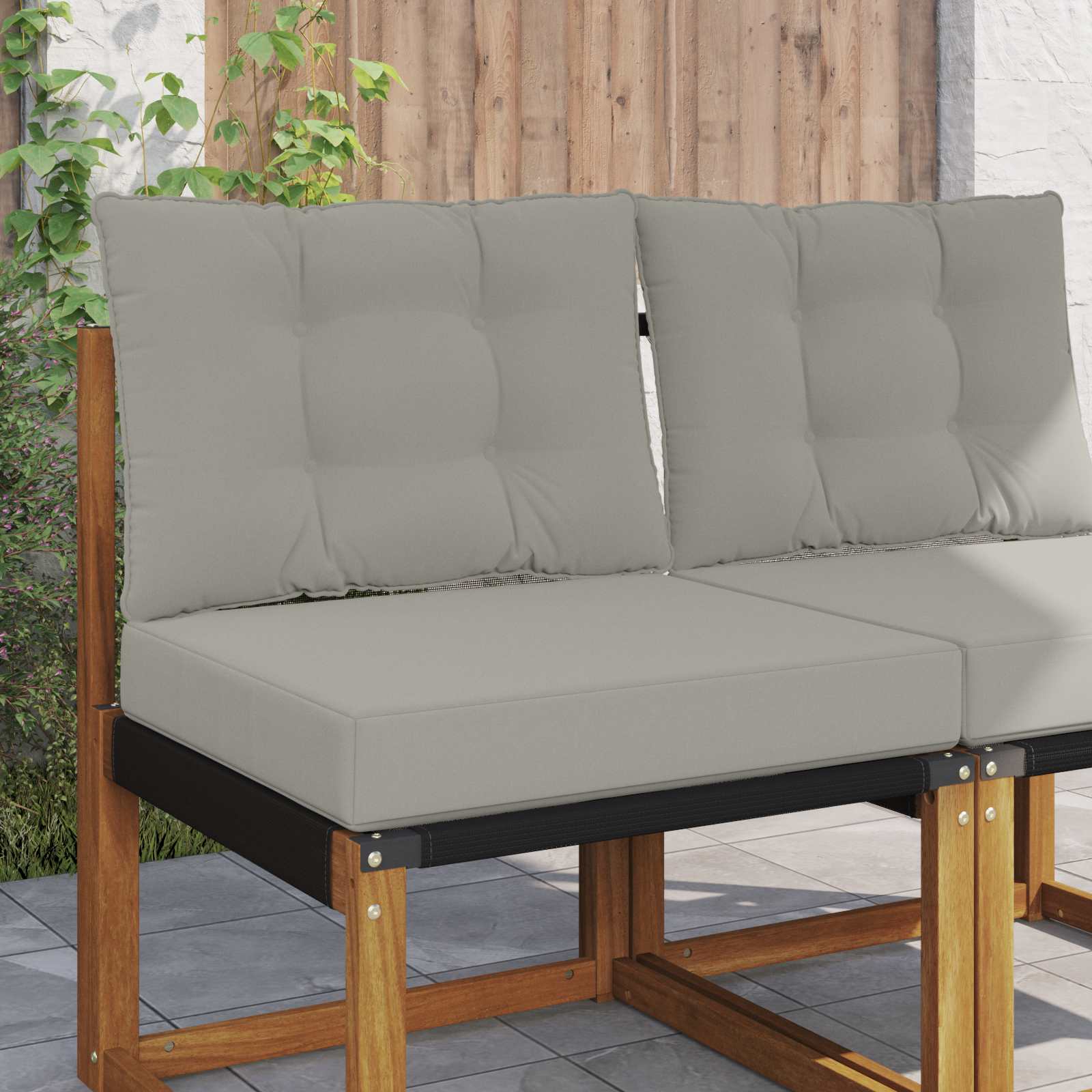Cuscino per divano da esterno Poliestere Grigio 60 x 50,5 cm