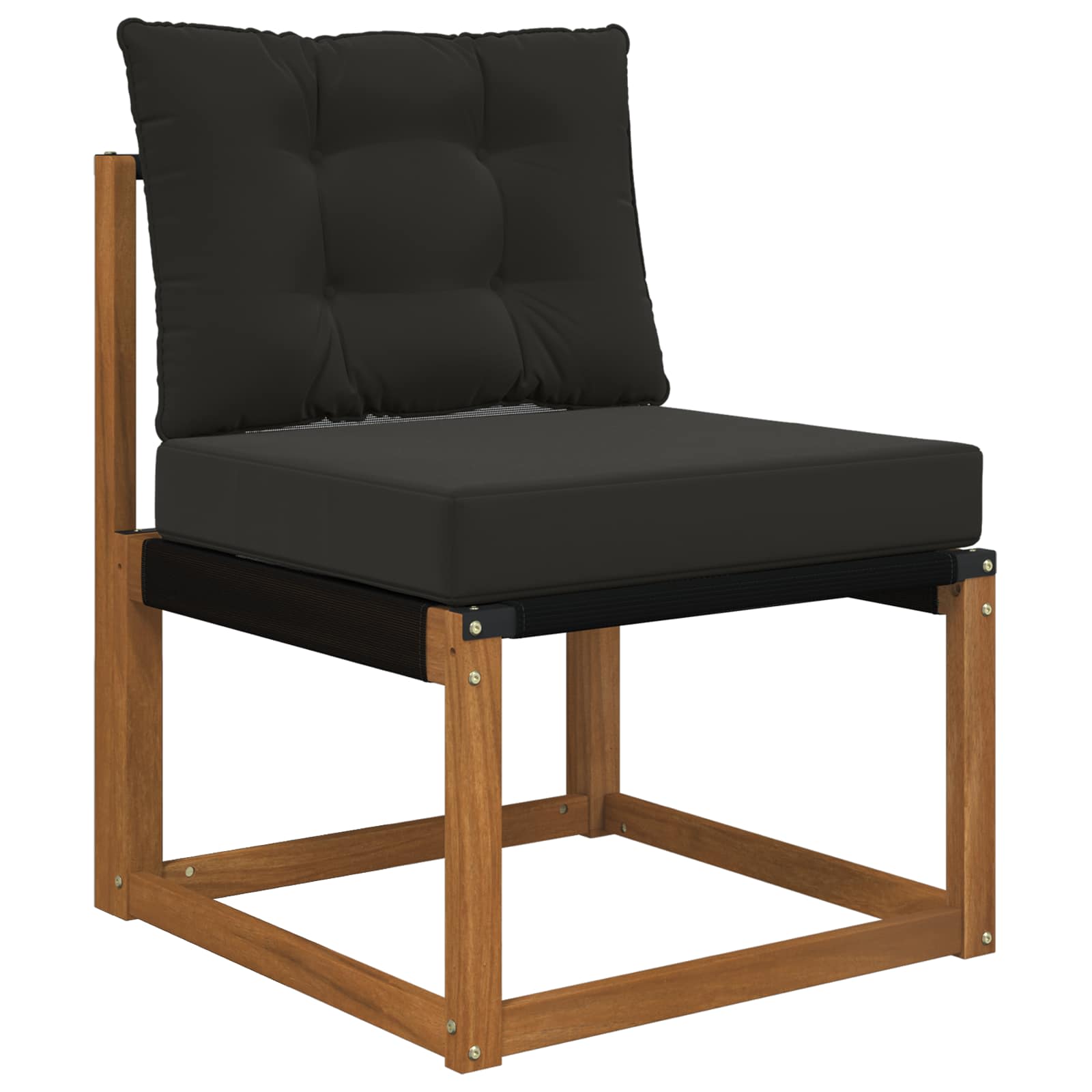 Cuscino per divano da esterno Poliestere Nero 60 x 50,5 cm
