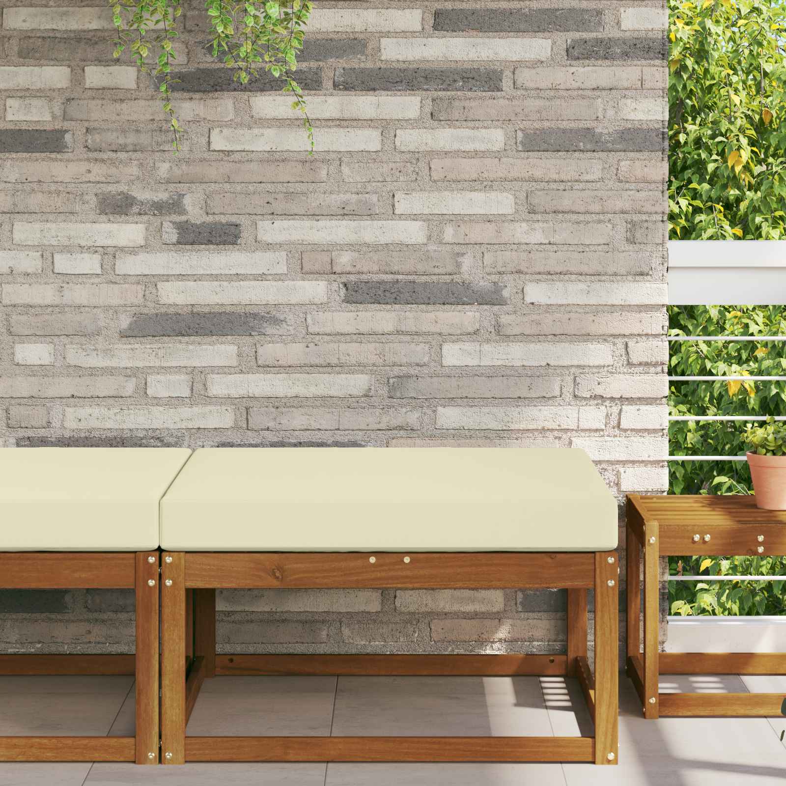 Cuscino per divano da esterno Poliestere Crema 80 x 80 cm
