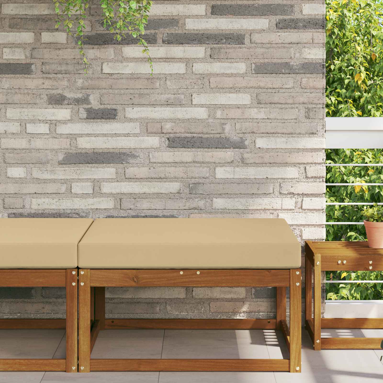 Cuscino per divano da esterno Poliestere Beige 80 x 80 cm