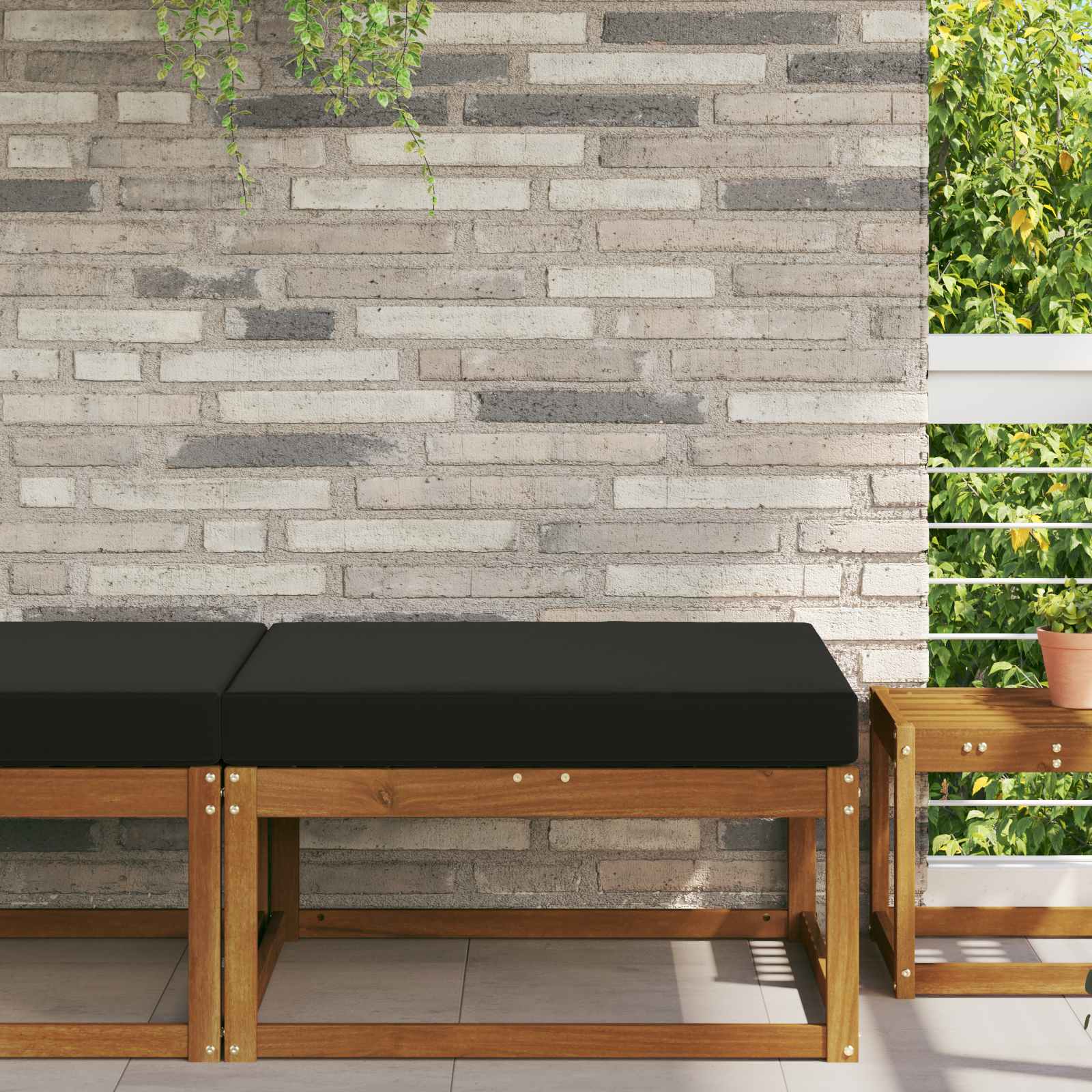 Cuscino per divano da esterno Poliestere Nero 80 x 80 cm