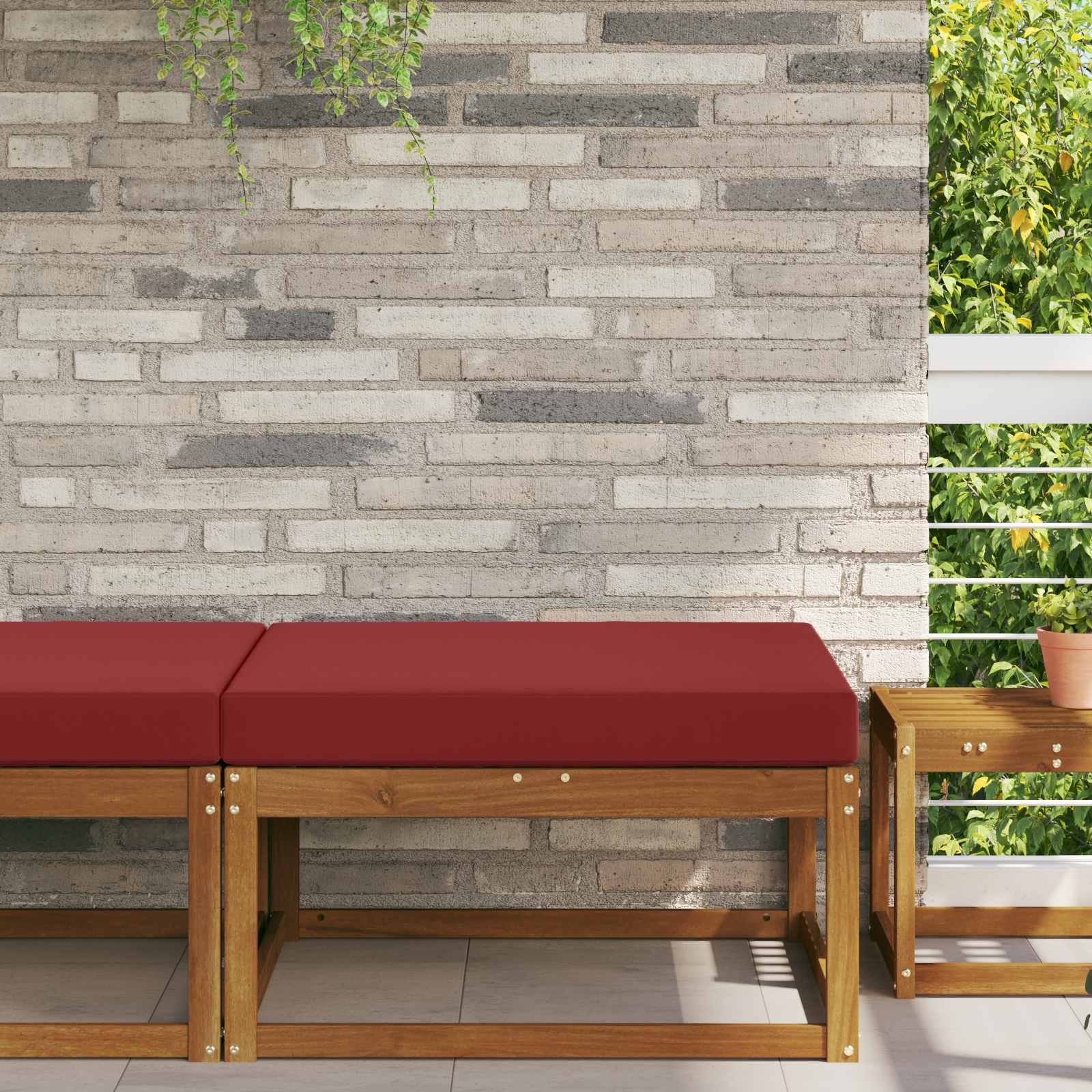Cuscino per divano da esterno Poliestere Rosso vino 80 x 80 cm