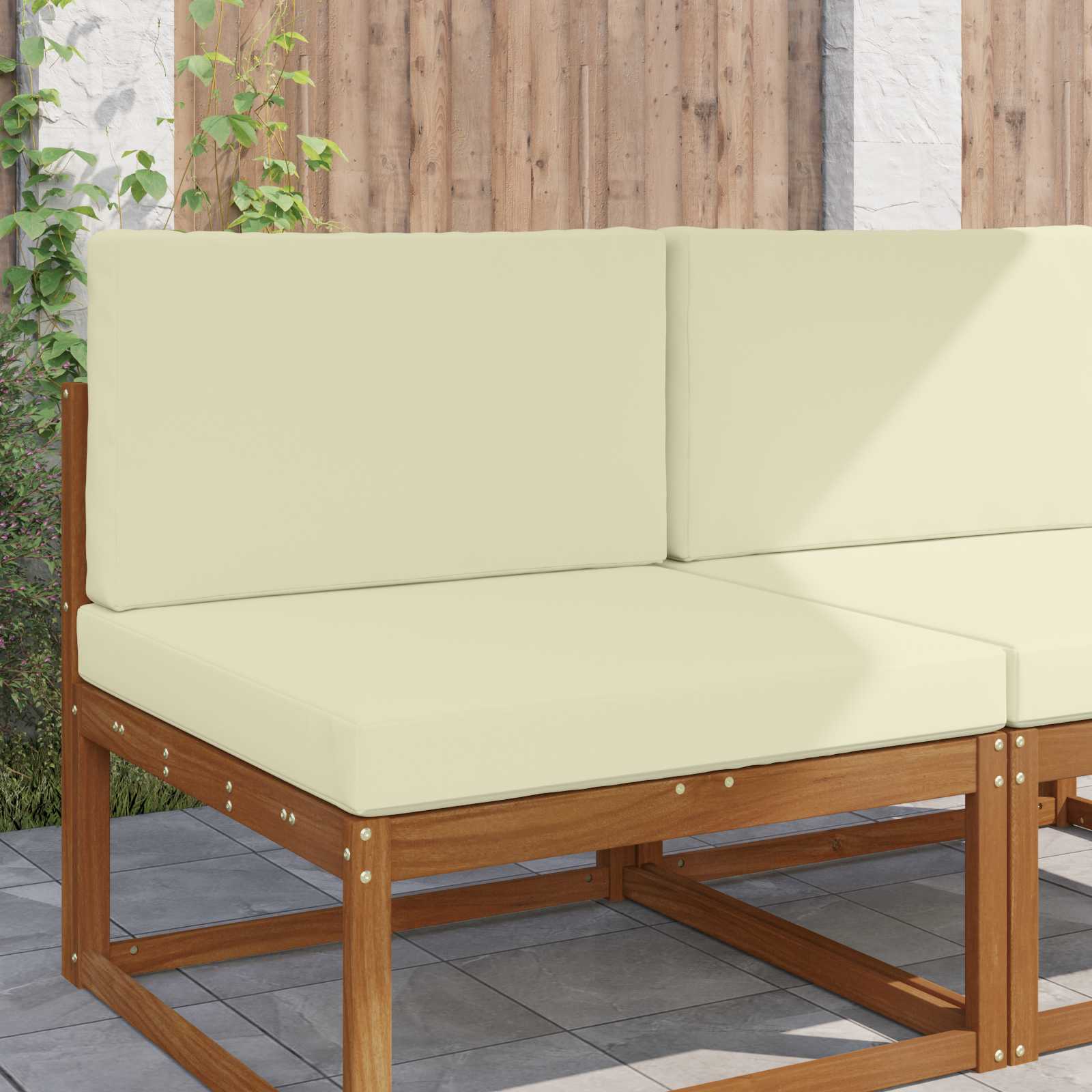 Cuscino per divano da esterno Poliestere Crema 80 x 80 cm