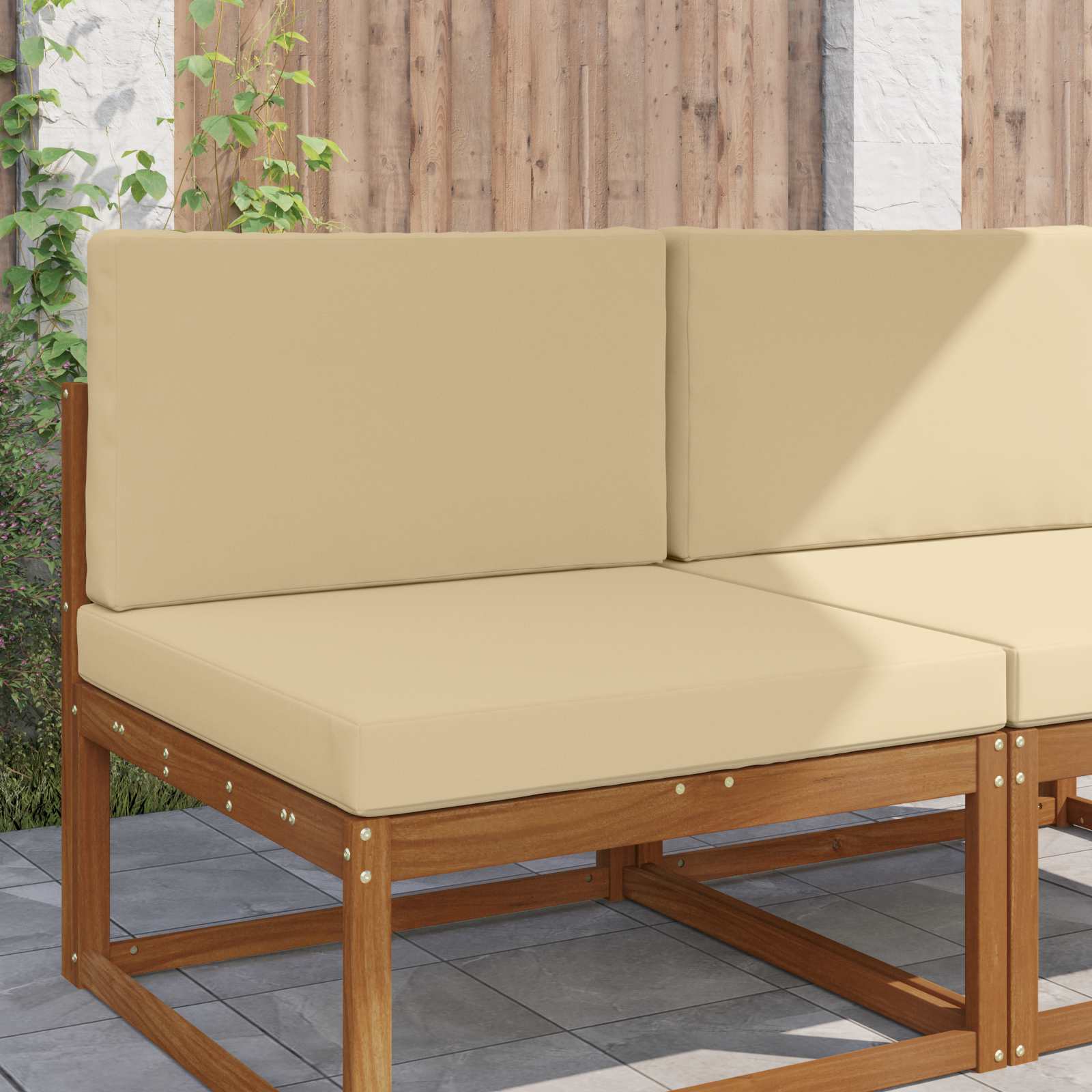 Cuscino per divano da esterno Poliestere Beige 80 x 80 cm