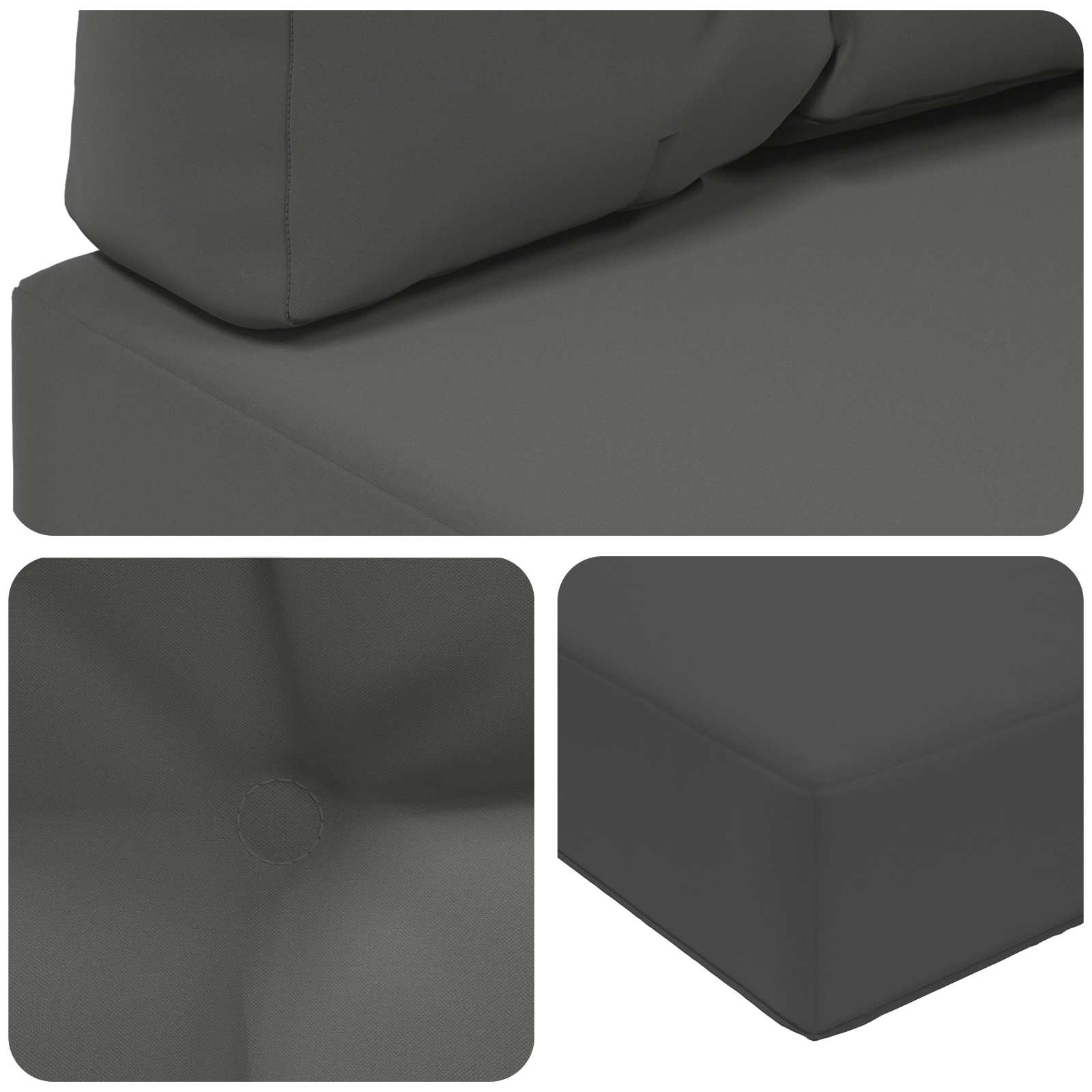 Cuscino per divano da esterno Poliestere Antracite 80 x 80 cm
