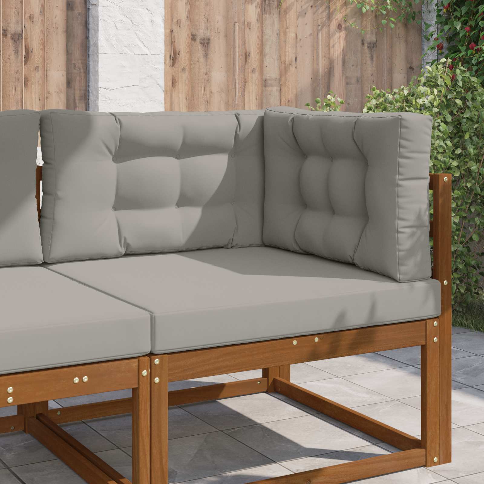 Cuscino per divano da esterno Poliestere Grigio 80 x 80 cm