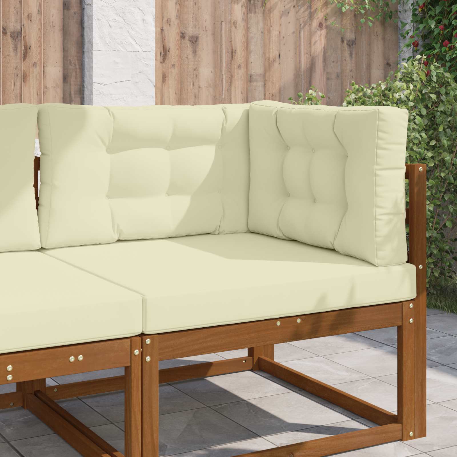 Cuscino per divano da esterno Poliestere Crema 80 x 80 cm