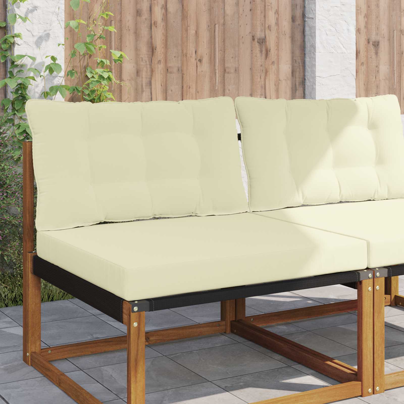 Cuscino per divano da esterno Poliestere Crema 80 x 68,5 cm