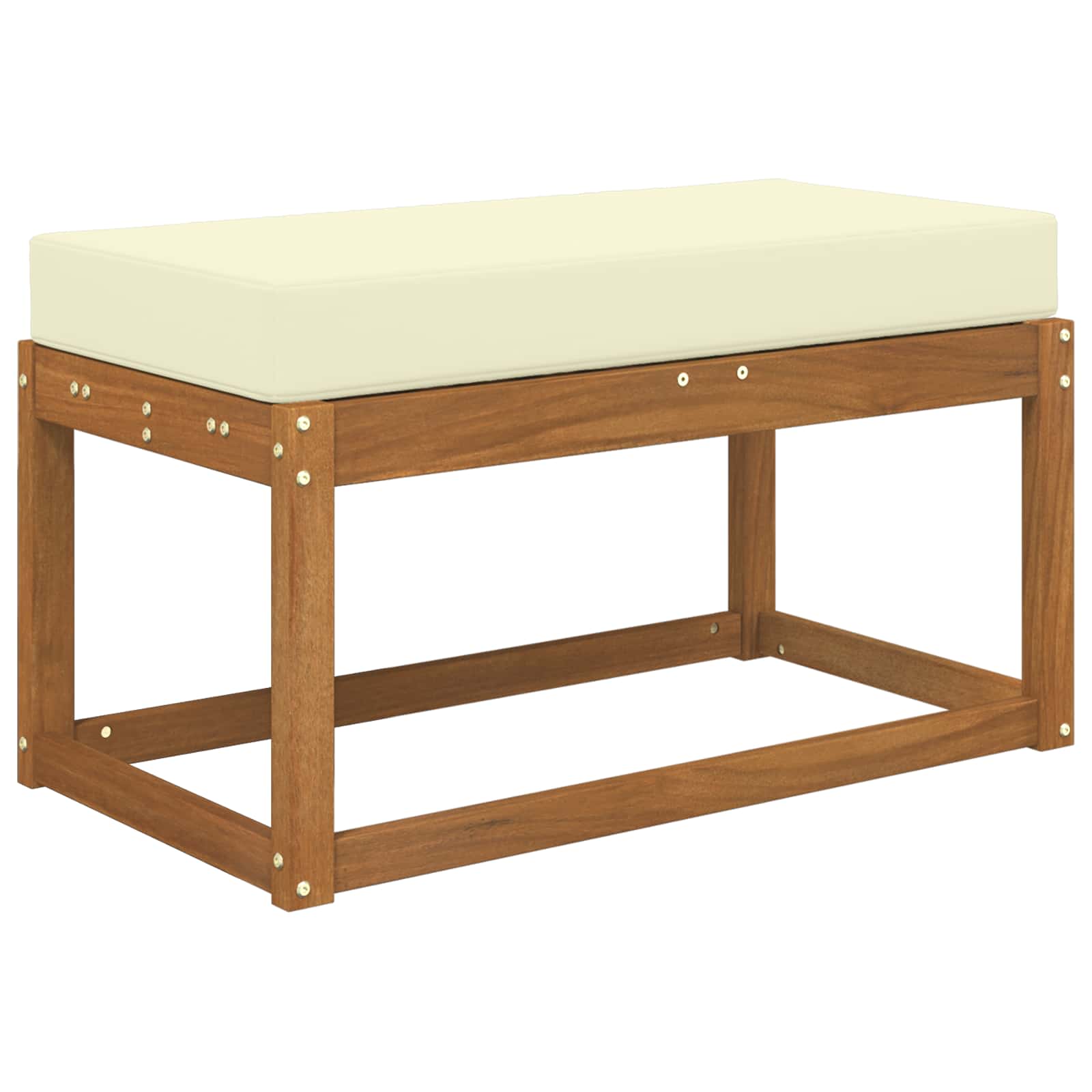 Cuscino da Sedia Esterno 100% Poliestere Crema 80 x 40 x 8 cm