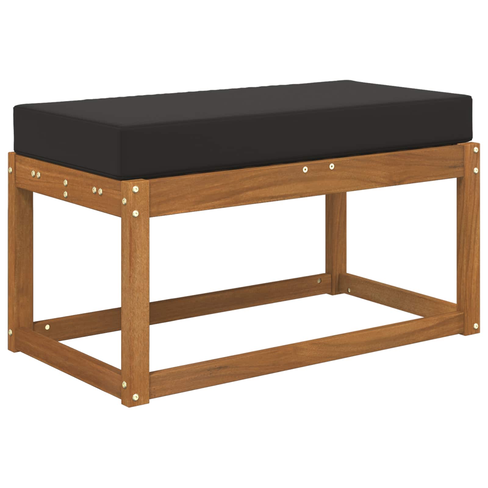 Cuscino da Sedia Esterno 100% Poliestere Nero 80 x 40 x 8 cm