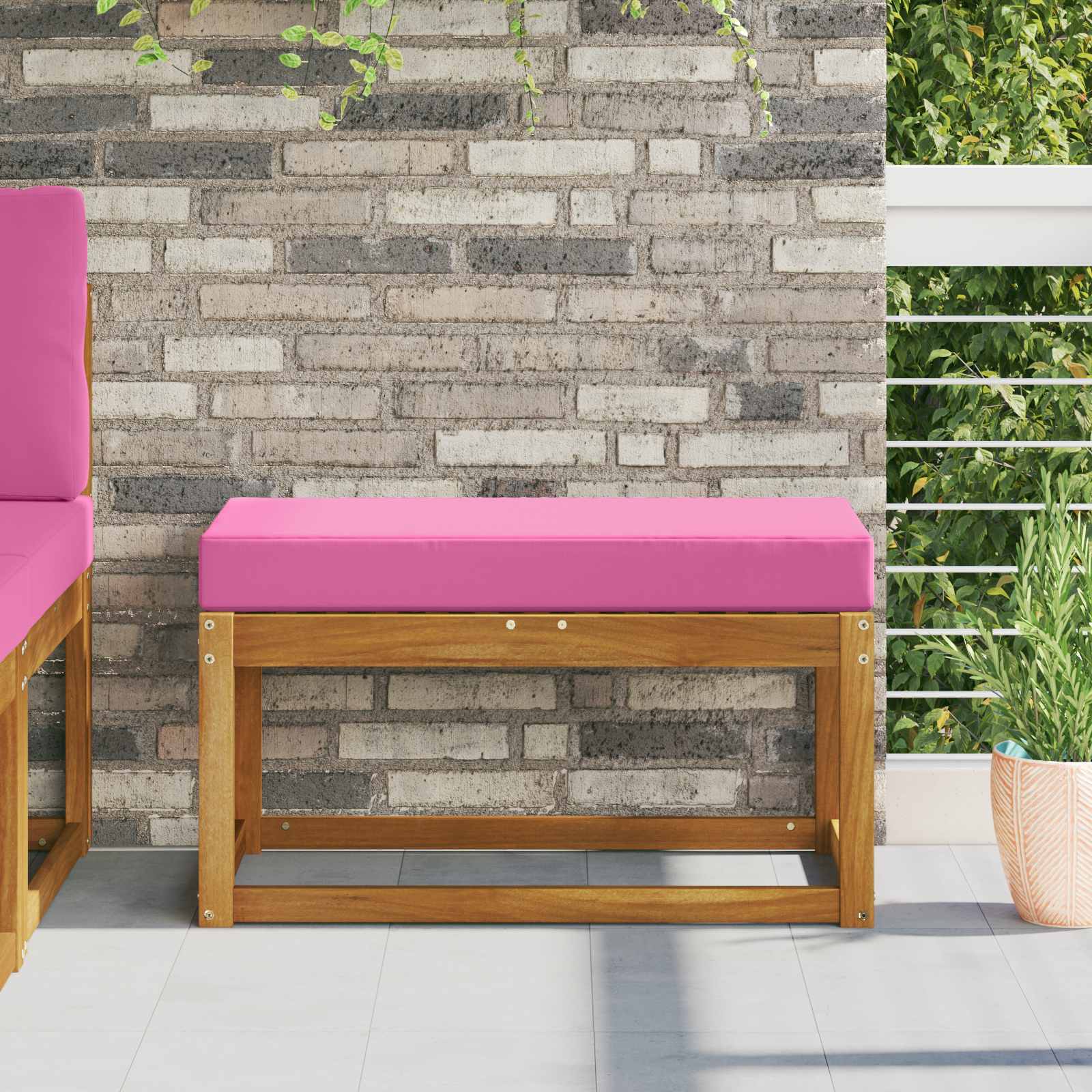 Cuscino da Sedia Esterno 100% Poliestere Rosa 80 x 40 x 8 cm