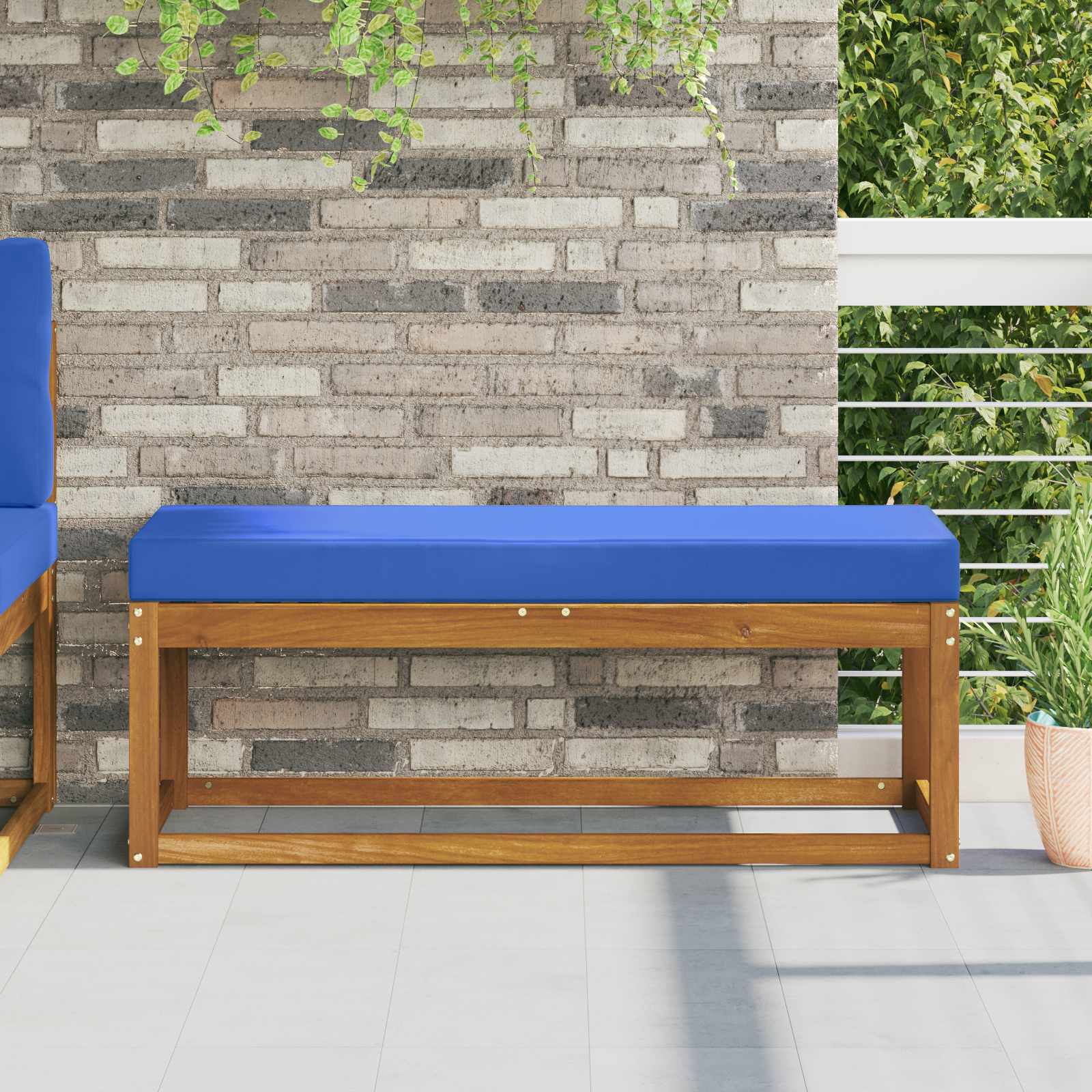 Cuscino da Sedia Esterno 100% Poliestere Blu Reale