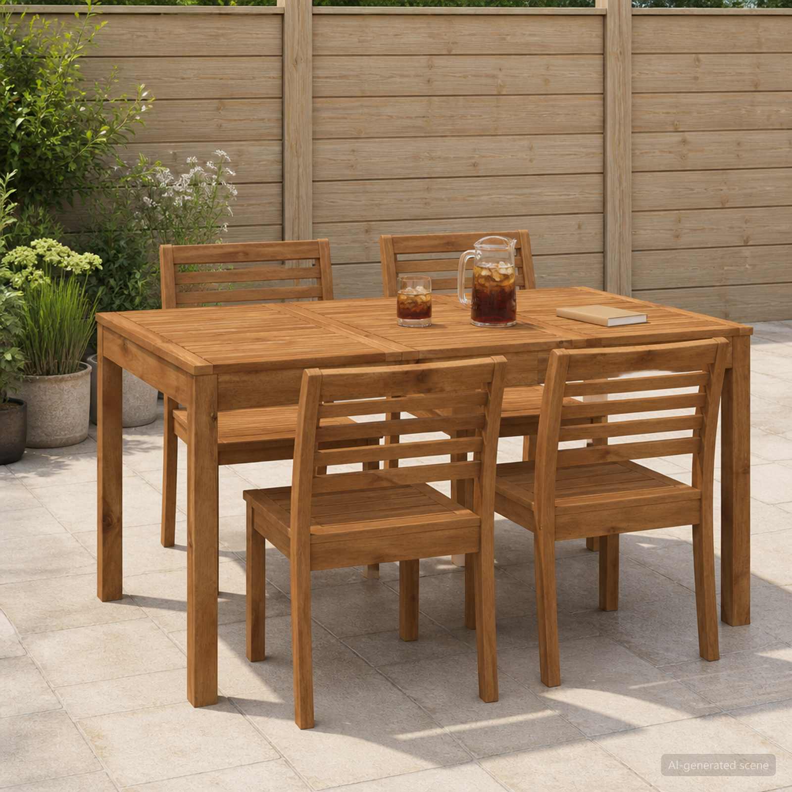 Tavolo da cena da giardino Naturale 141 x 80,5 x 75 cm