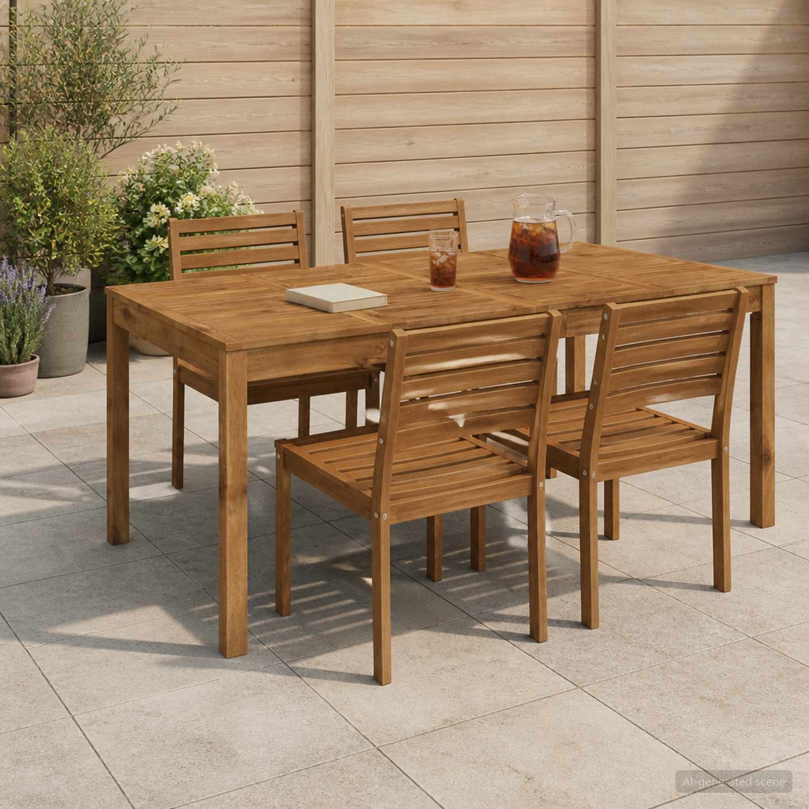 Tavolo da cena da giardino Naturale 180 x 88,5 x 75 cm