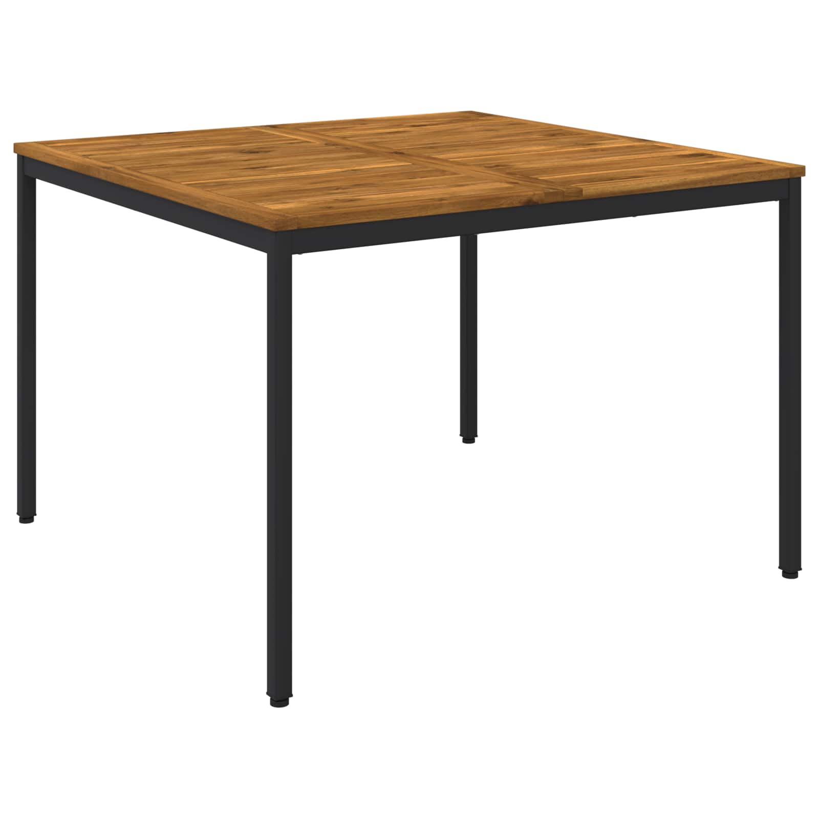 Tavolo da cena da giardino Naturale e Nero 110 x 108,5 x 75 cm