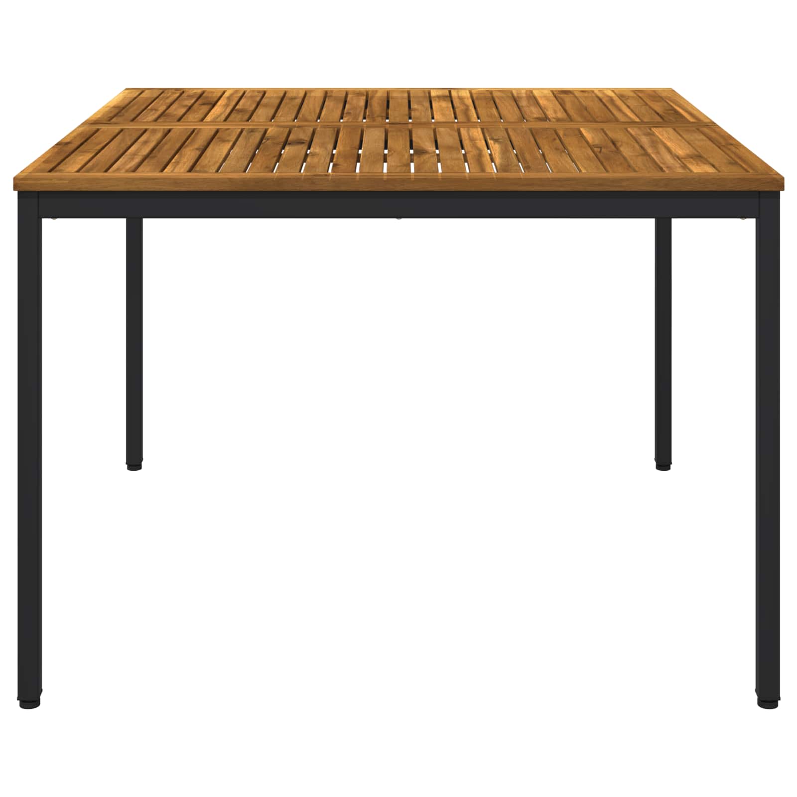 Tavolo da cena da giardino Naturale e Nero 110 x 108,5 x 75 cm