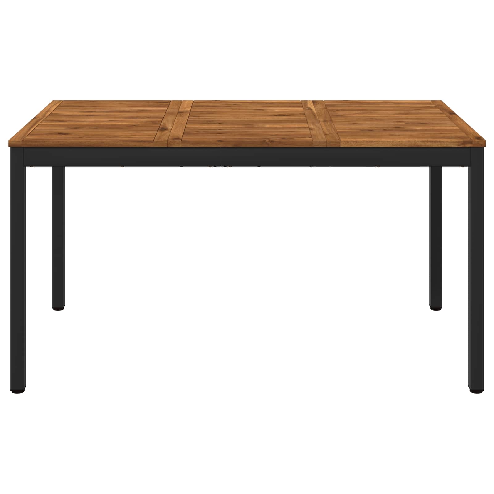 Tavolo da cena da giardino Naturale e Nero 141 x 80,5 x 75 cm