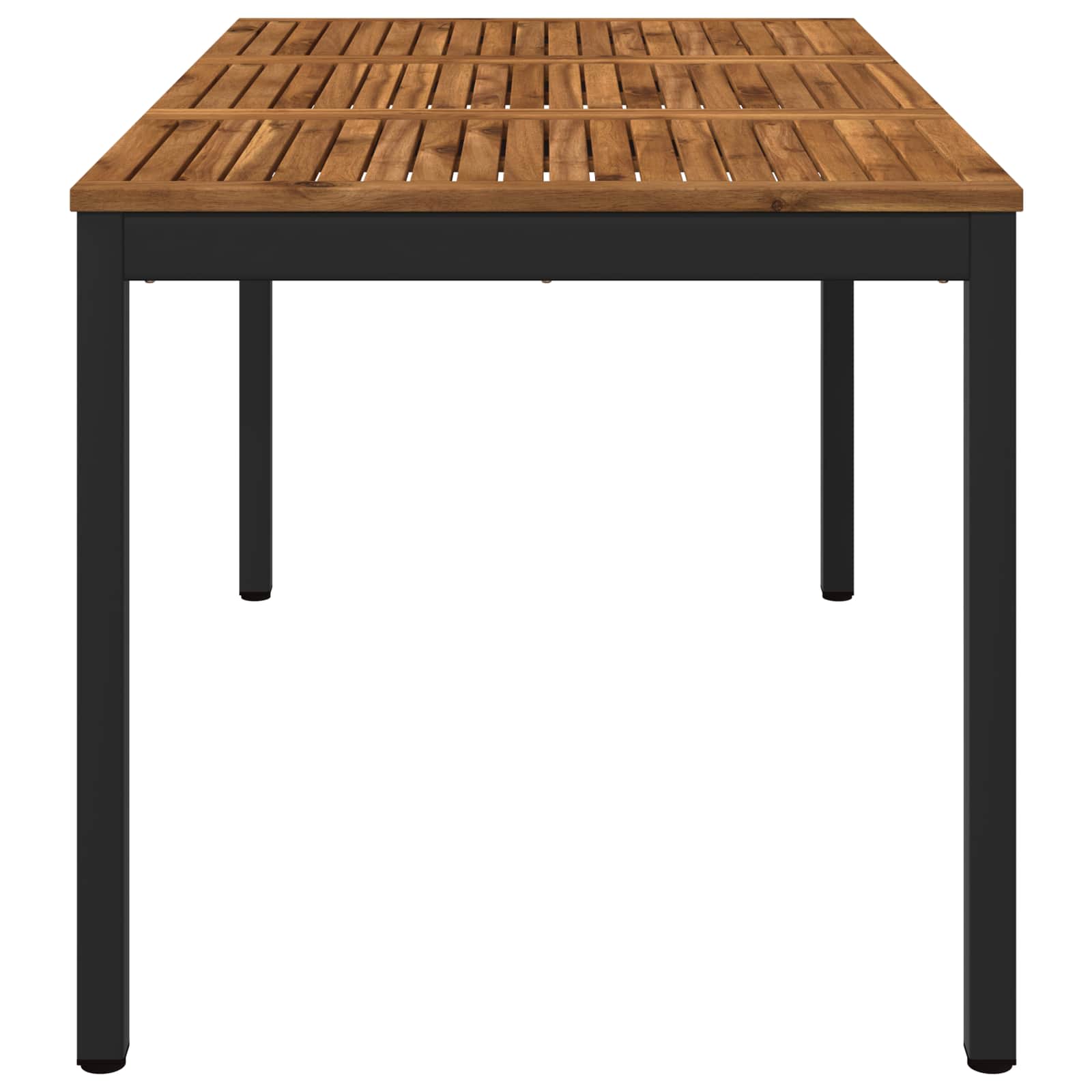 Tavolo da cena da giardino Naturale e Nero 141 x 80,5 x 75 cm