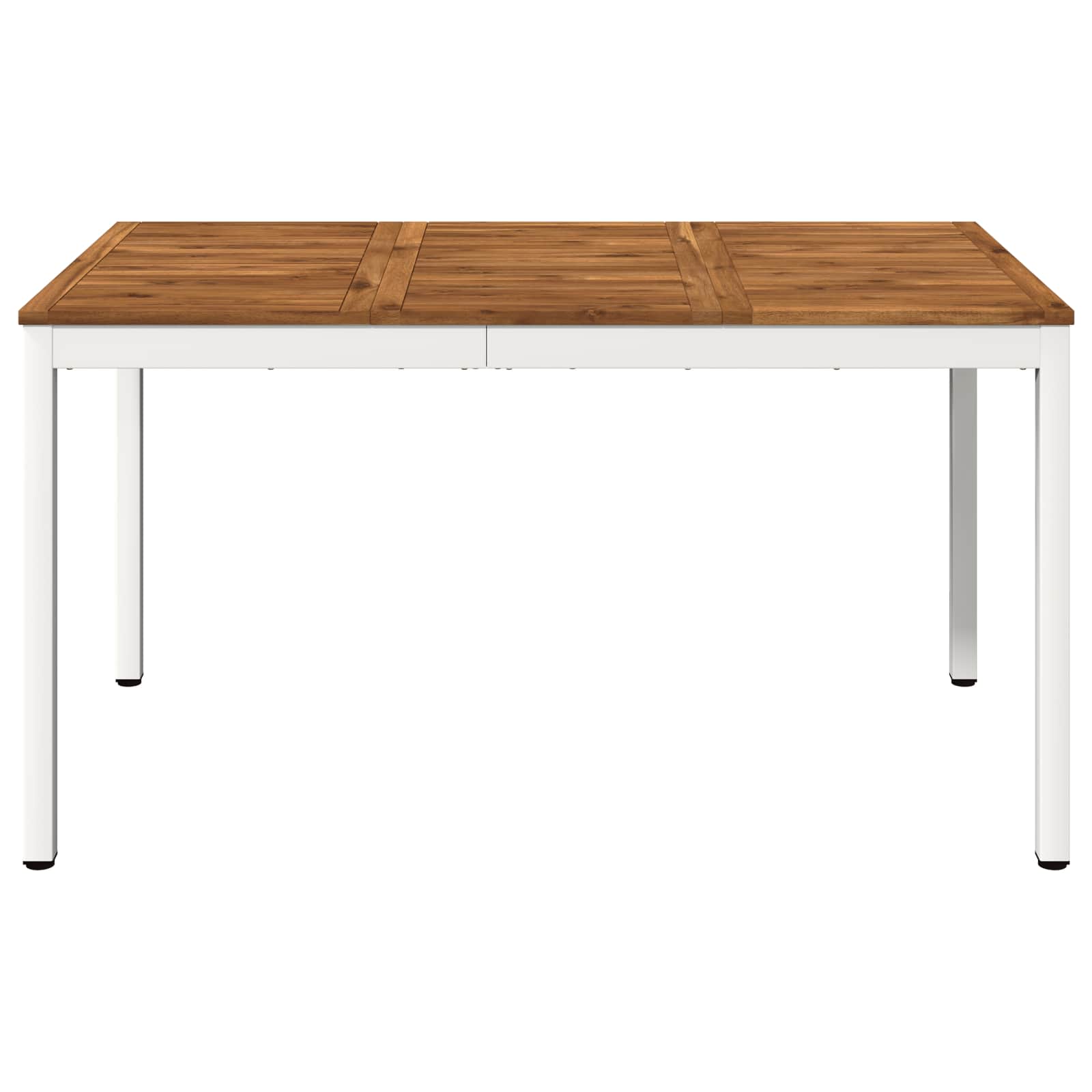 Tavolo da cena da giardino Naturale e Bianco 141 x 80,5 x 75 cm