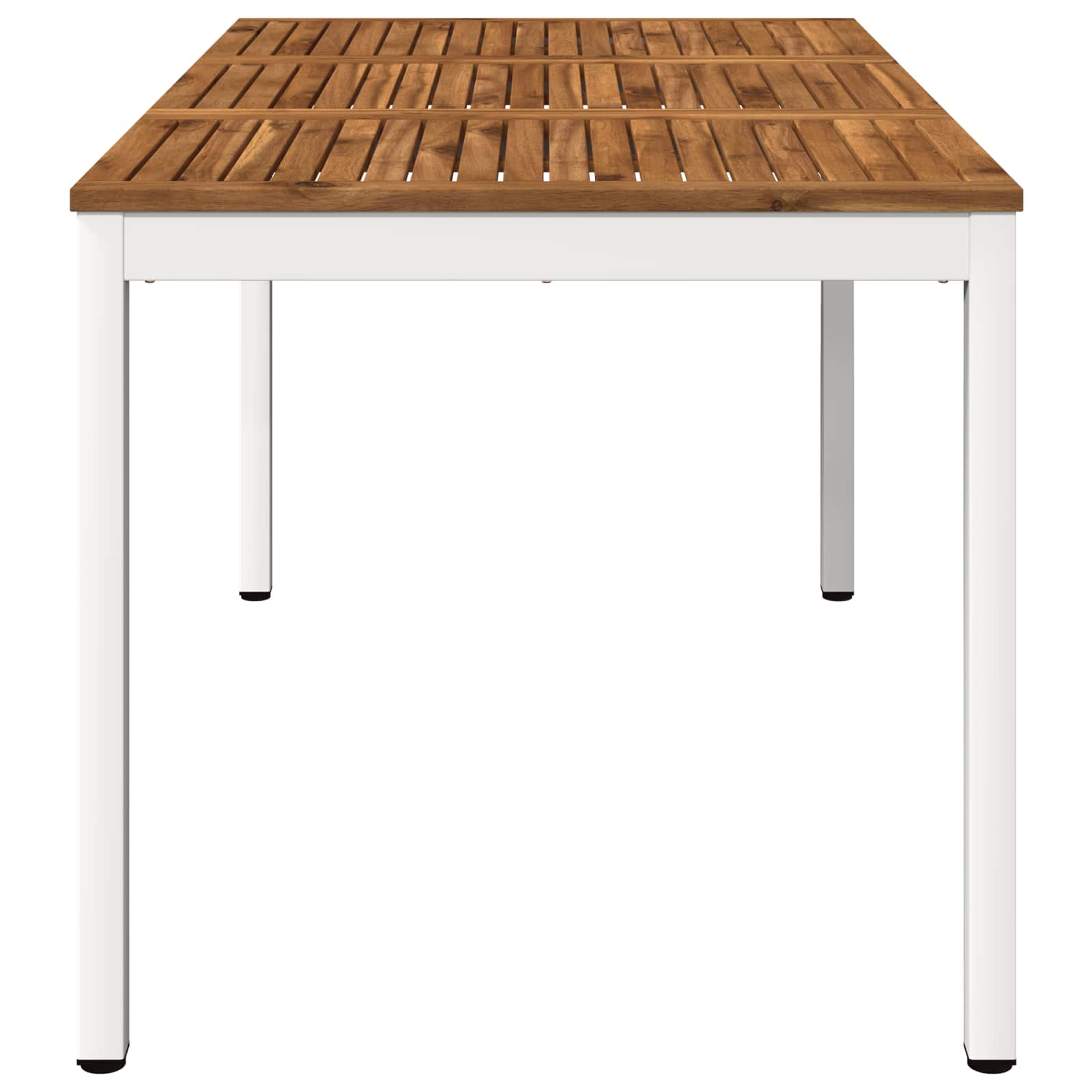 Tavolo da cena da giardino Naturale e Bianco 141 x 80,5 x 75 cm