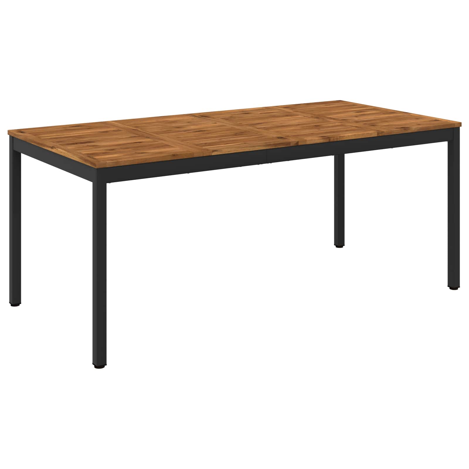Tavolo da cena da giardino Naturale e Nero 147 x 88,5 x 75 cm