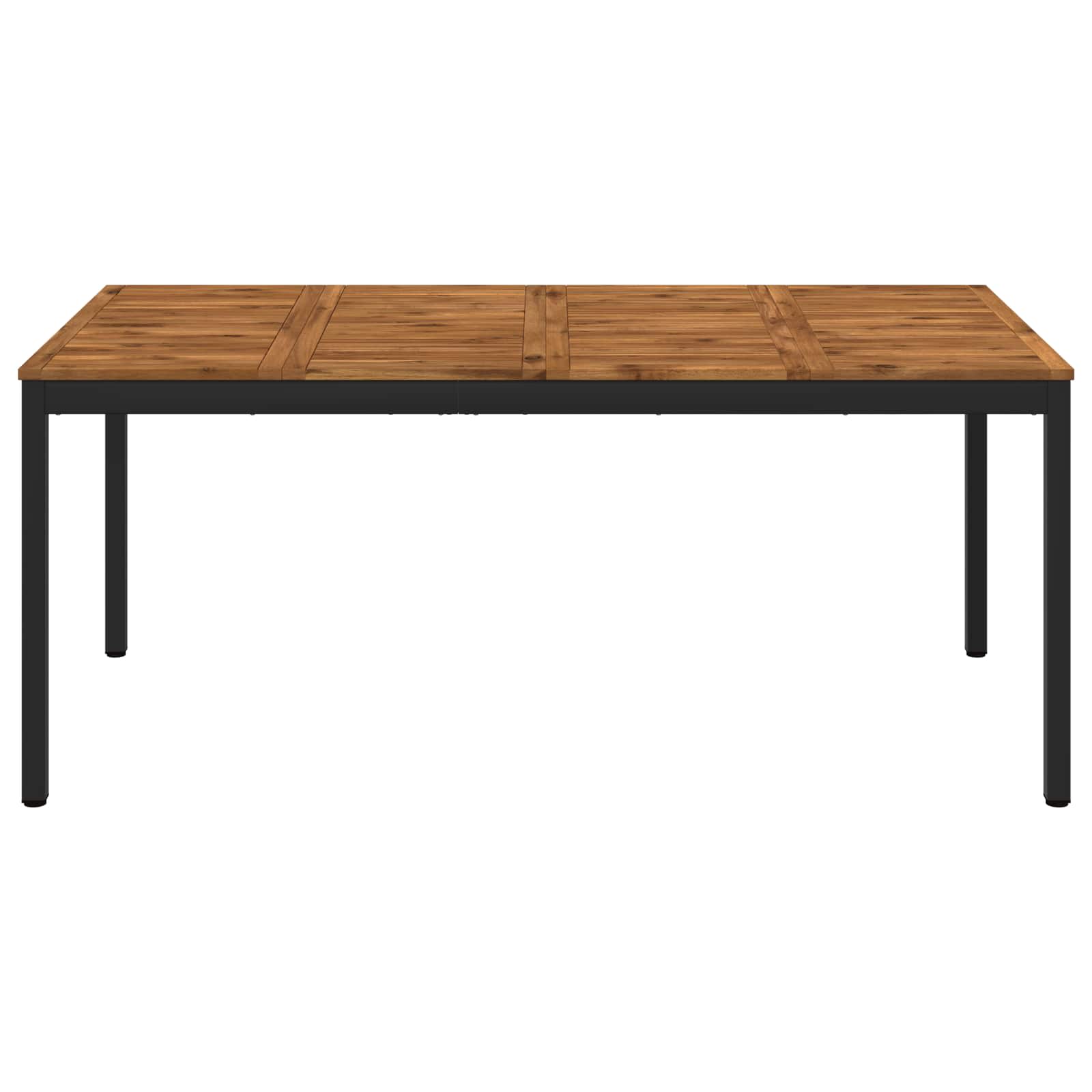 Tavolo da cena da giardino Naturale e Nero 147 x 88,5 x 75 cm