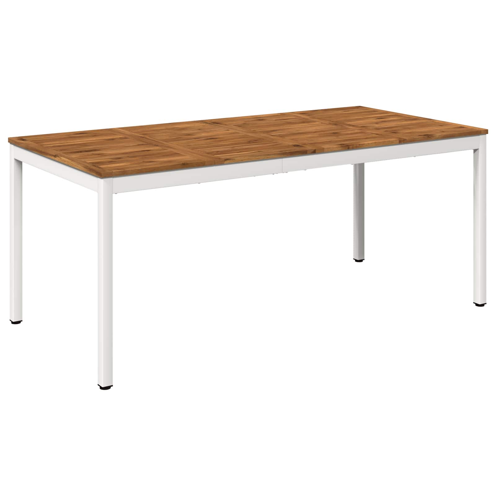 Tavolo da cena da giardino Naturale e Bianco 147 x 88,5 x 75 cm