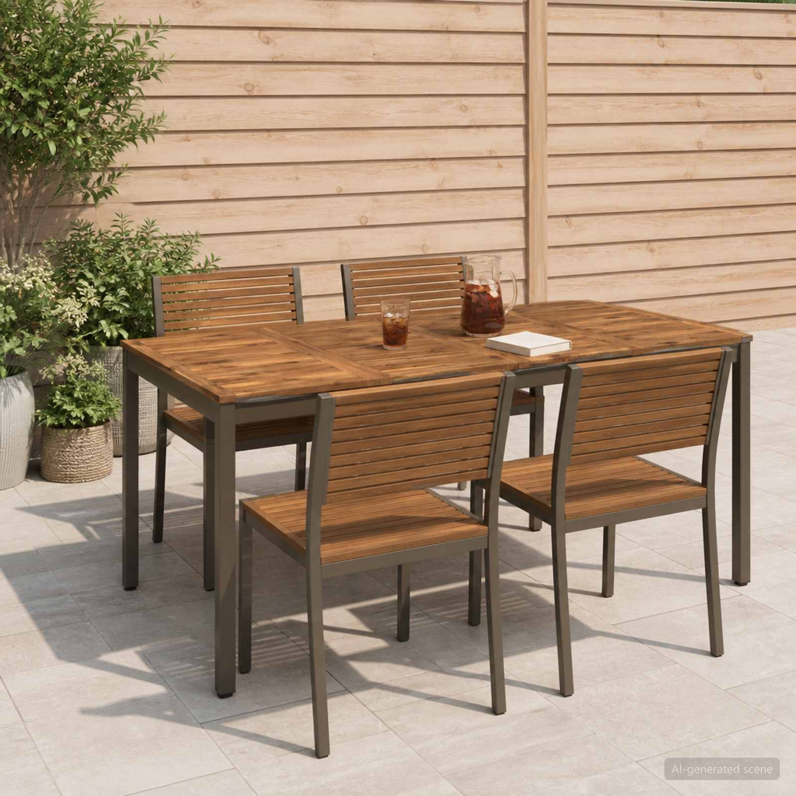 Tavolo da cena da giardino Naturale e Caffè 180 x 88,5 x 75 cm