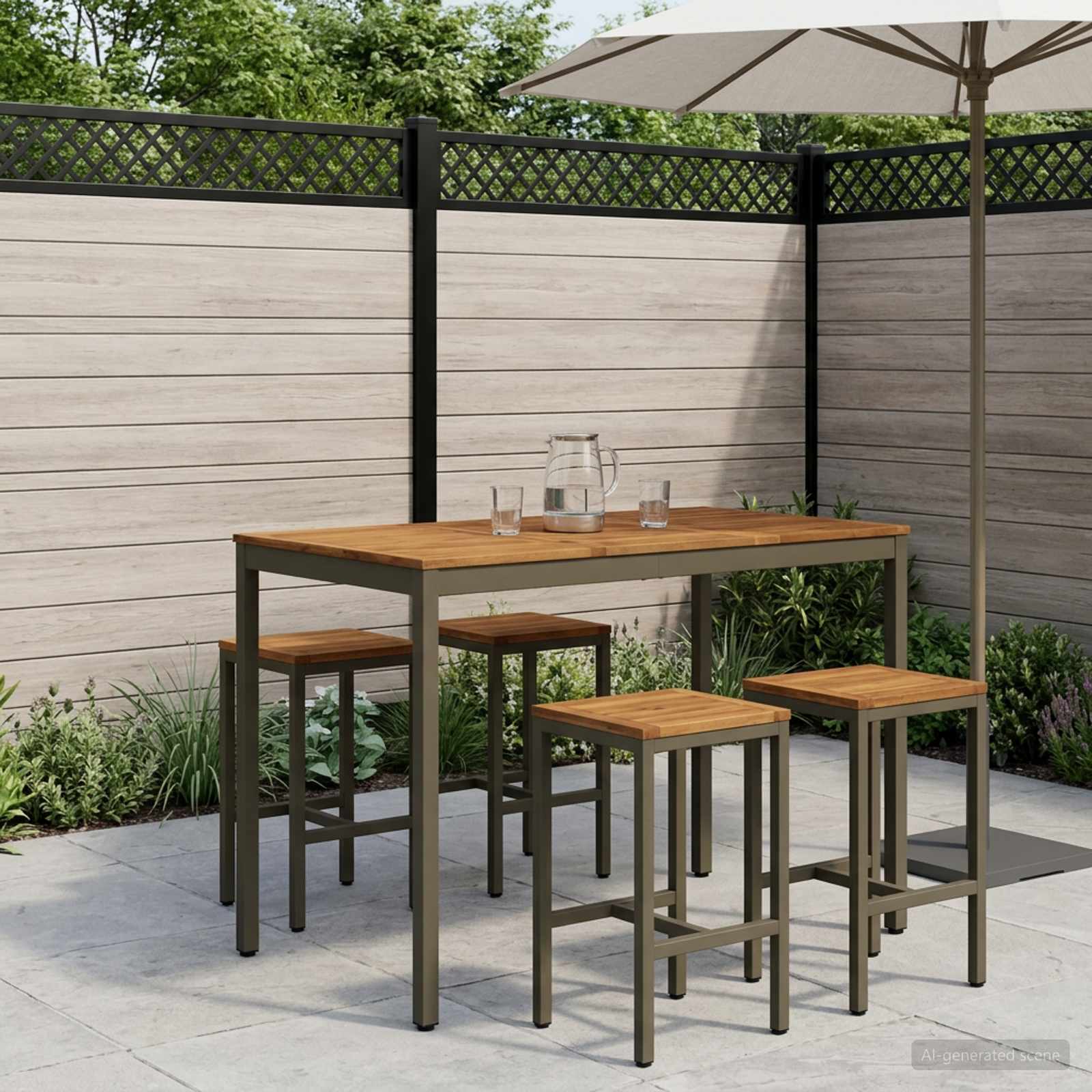 Tavolo Bar da Giardino NAARDEN Naturale e Caffè