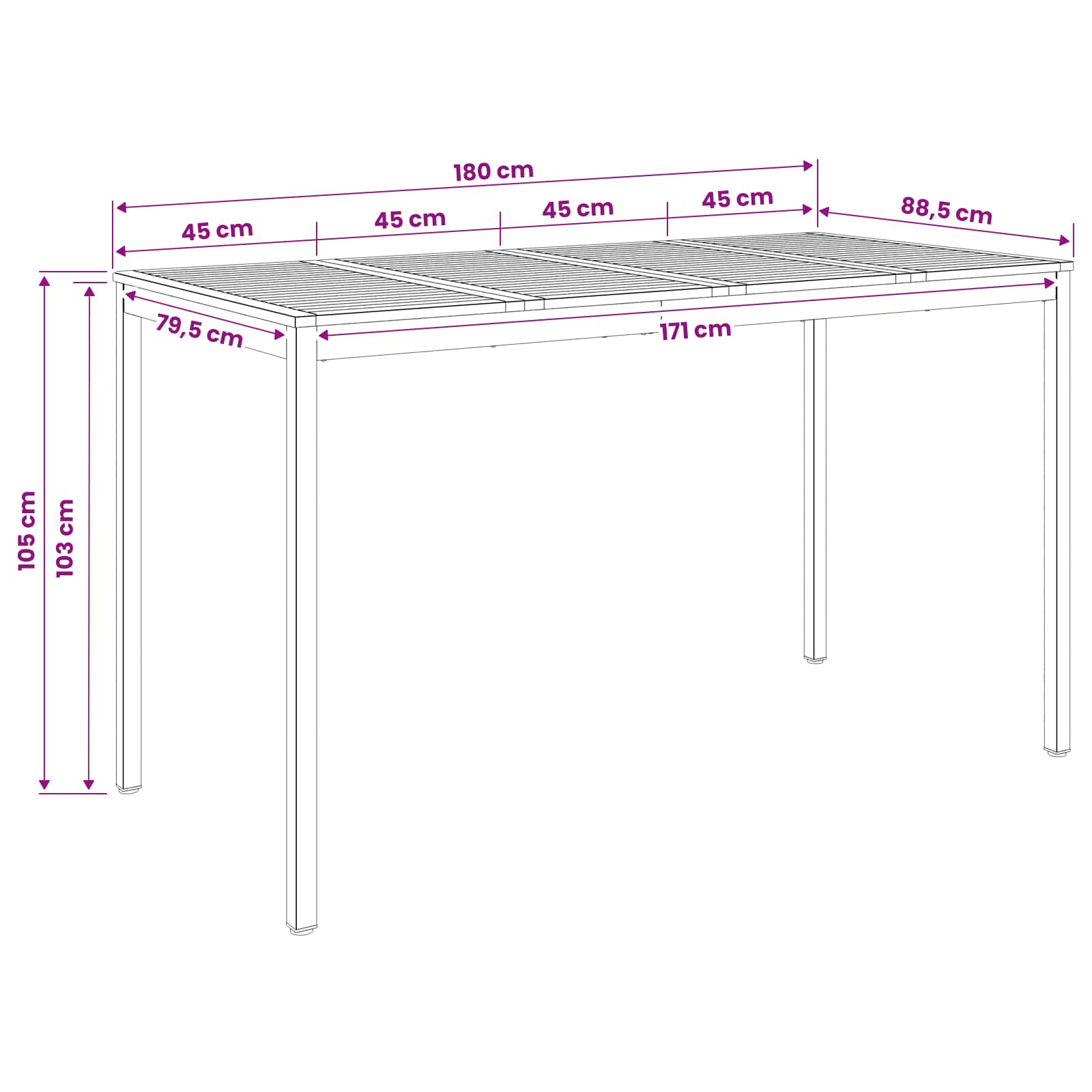 Tavolo Bar da Giardino NAARDEN Naturale e Nero