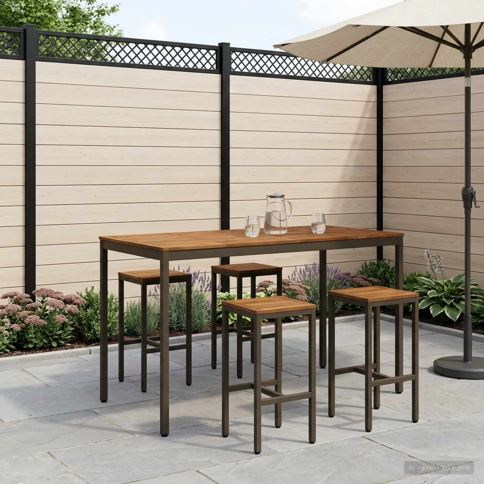Tavolo Bar da Giardino NAARDEN Naturale e Caffè