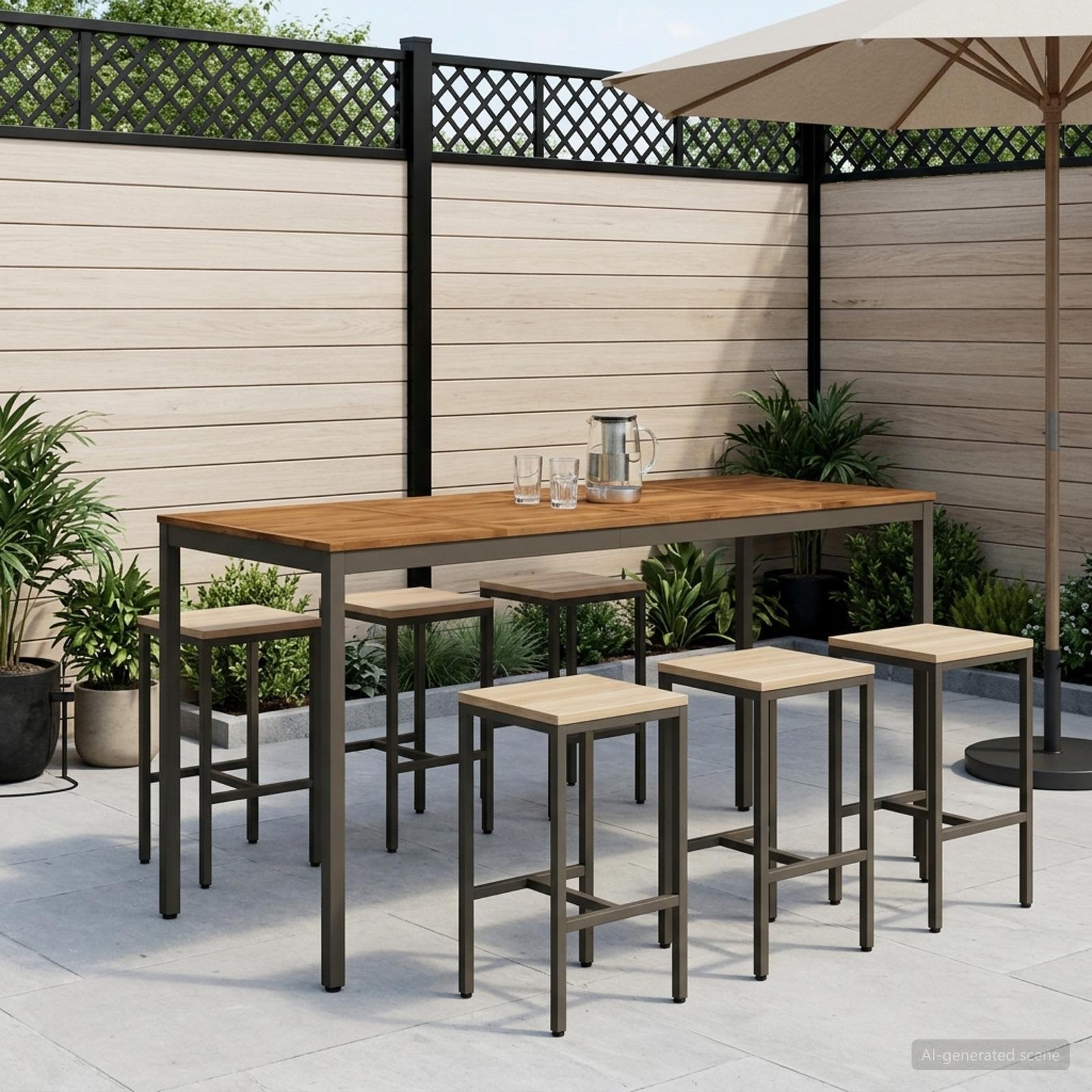Tavolo Bar da Giardino NAARDEN Naturale e Caffè