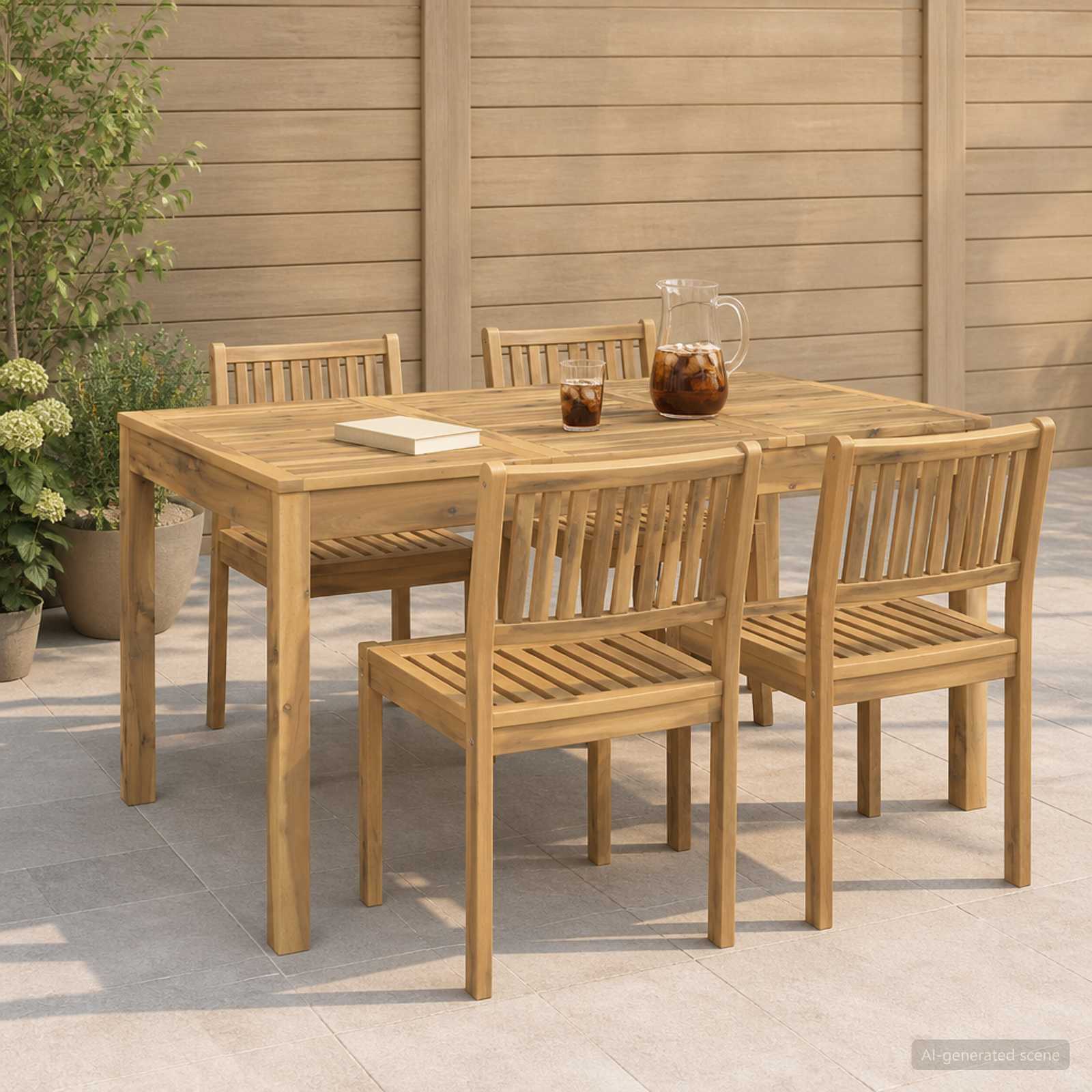Tavolo da cena da giardino Sbiancato 141 x 80,5 x 75 cm