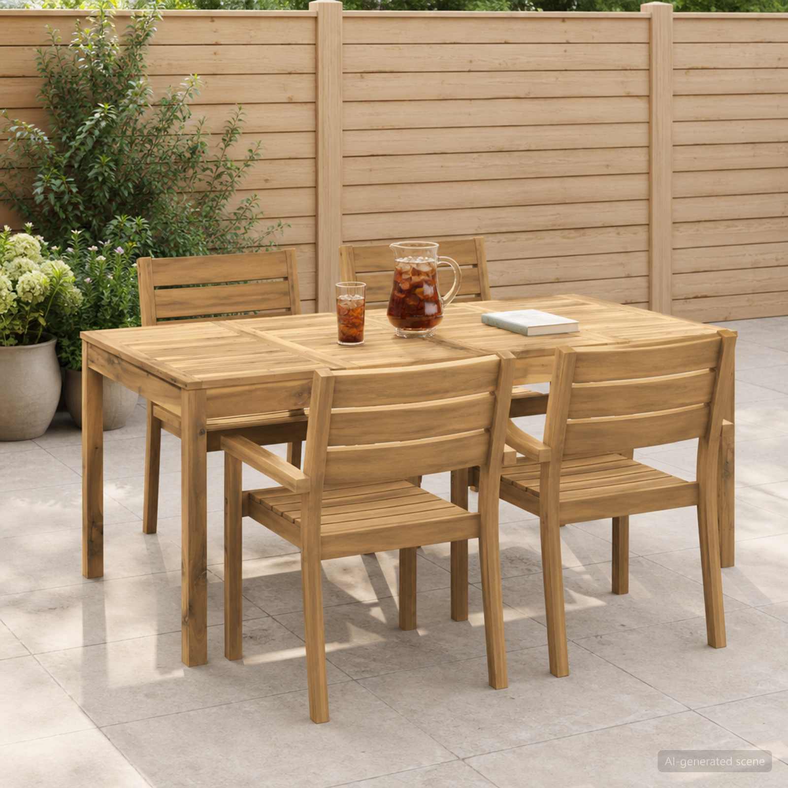 Tavolo da cena da giardino Sbiancato 180 x 88,5 x 75 cm