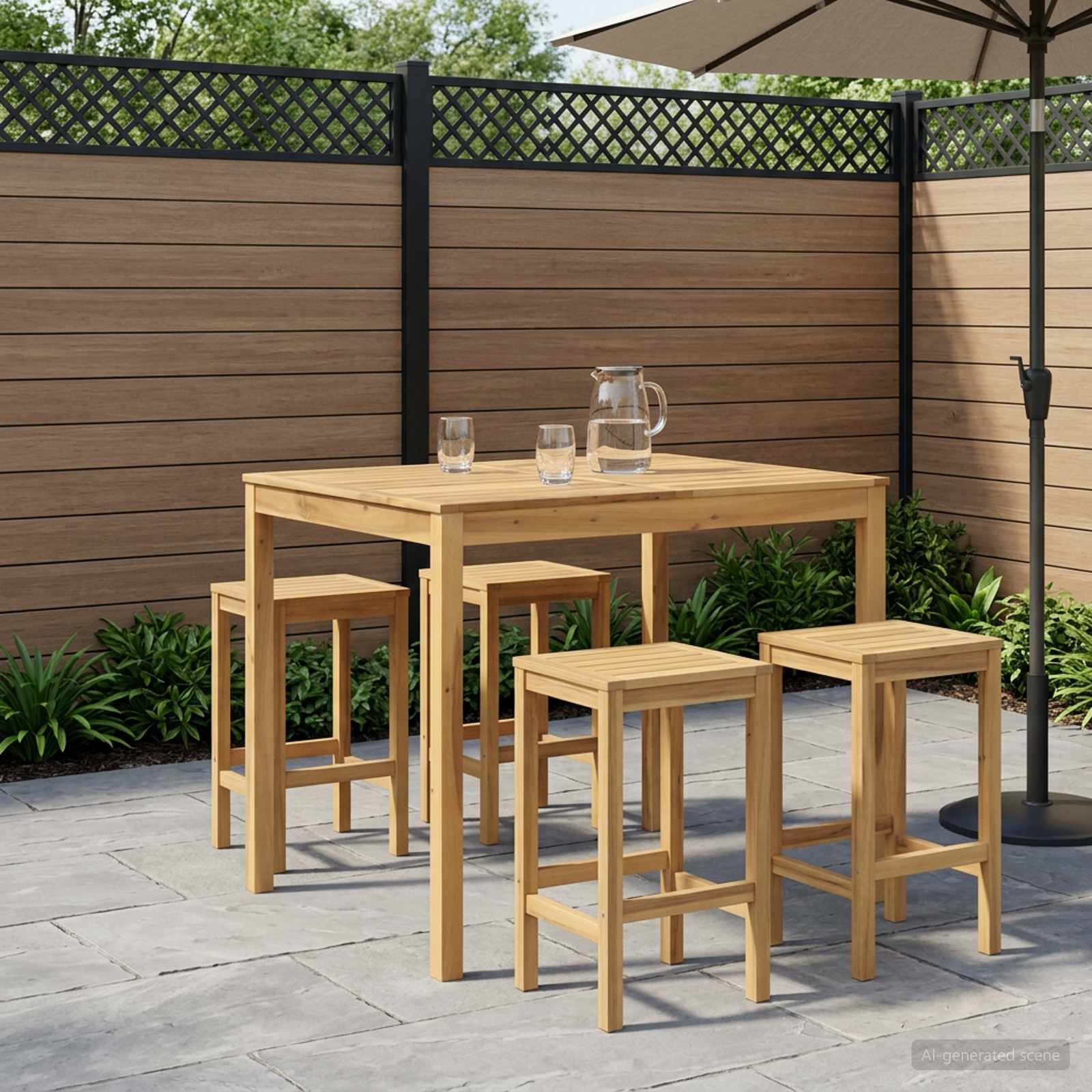 Tavolo Bar da Giardino Sbiancato 110 x 108,5 x 105 cm